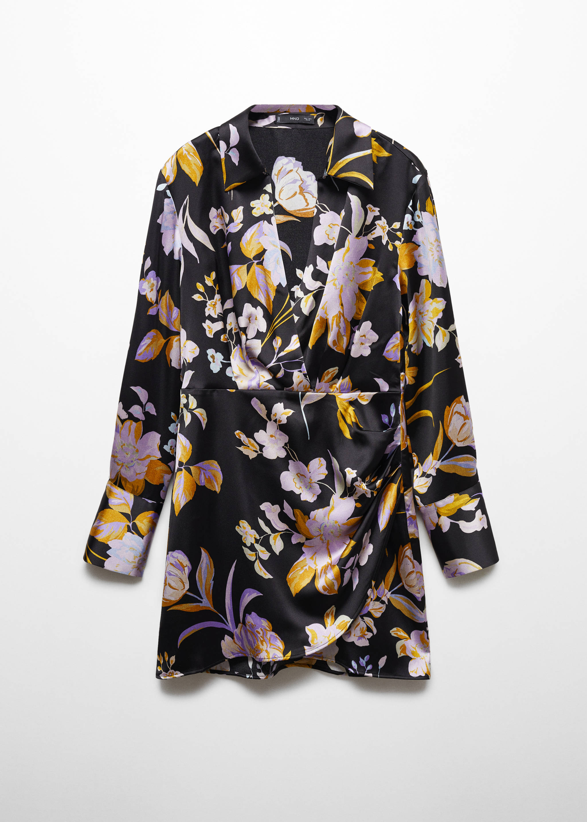 Floral-print satin dress - Article without model