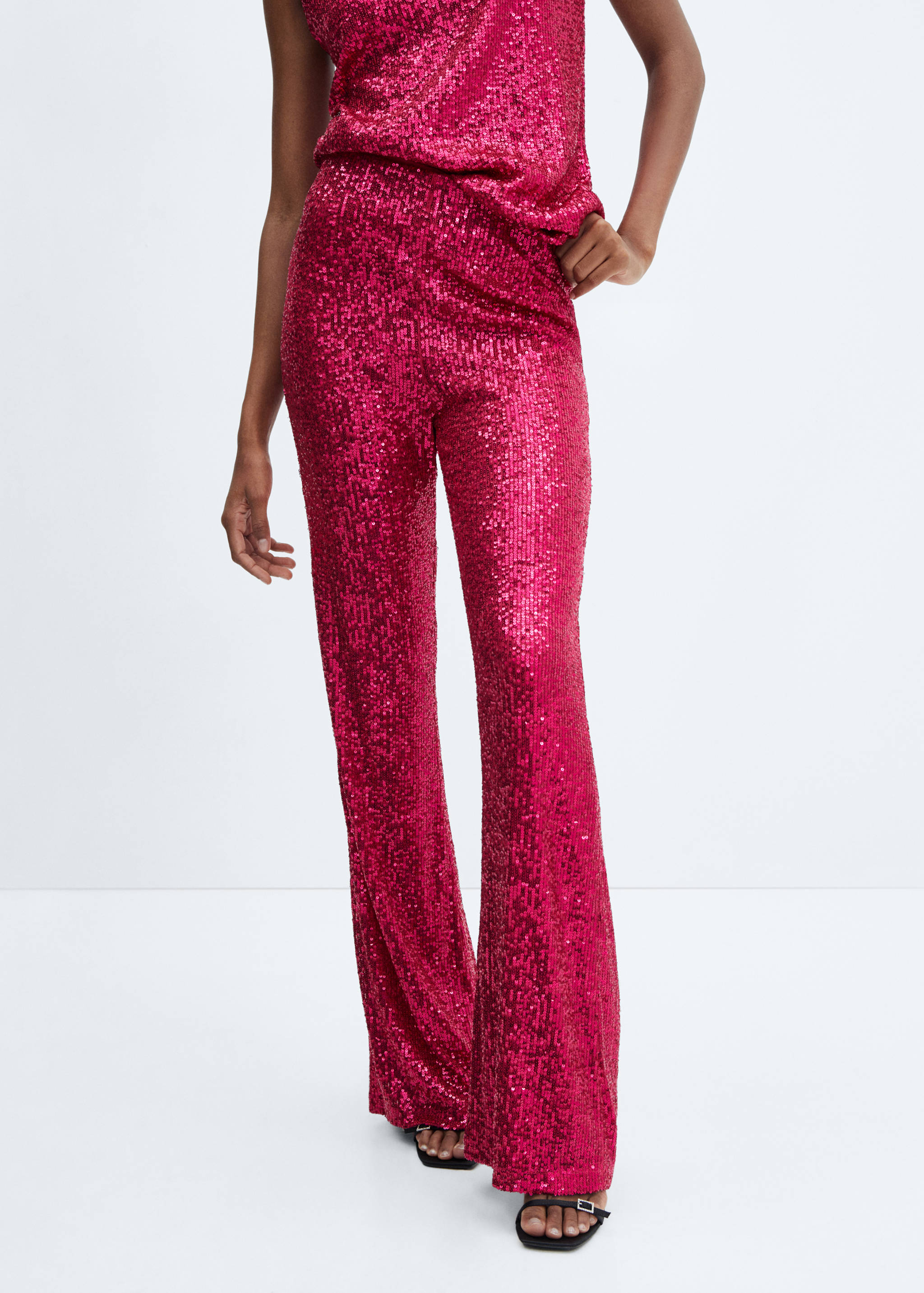 Sequin flared trousers - Medium plane