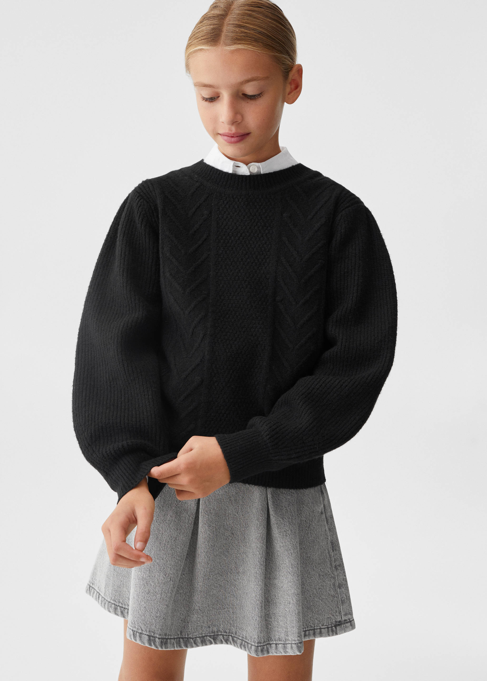 粗线针织毛衣 - null