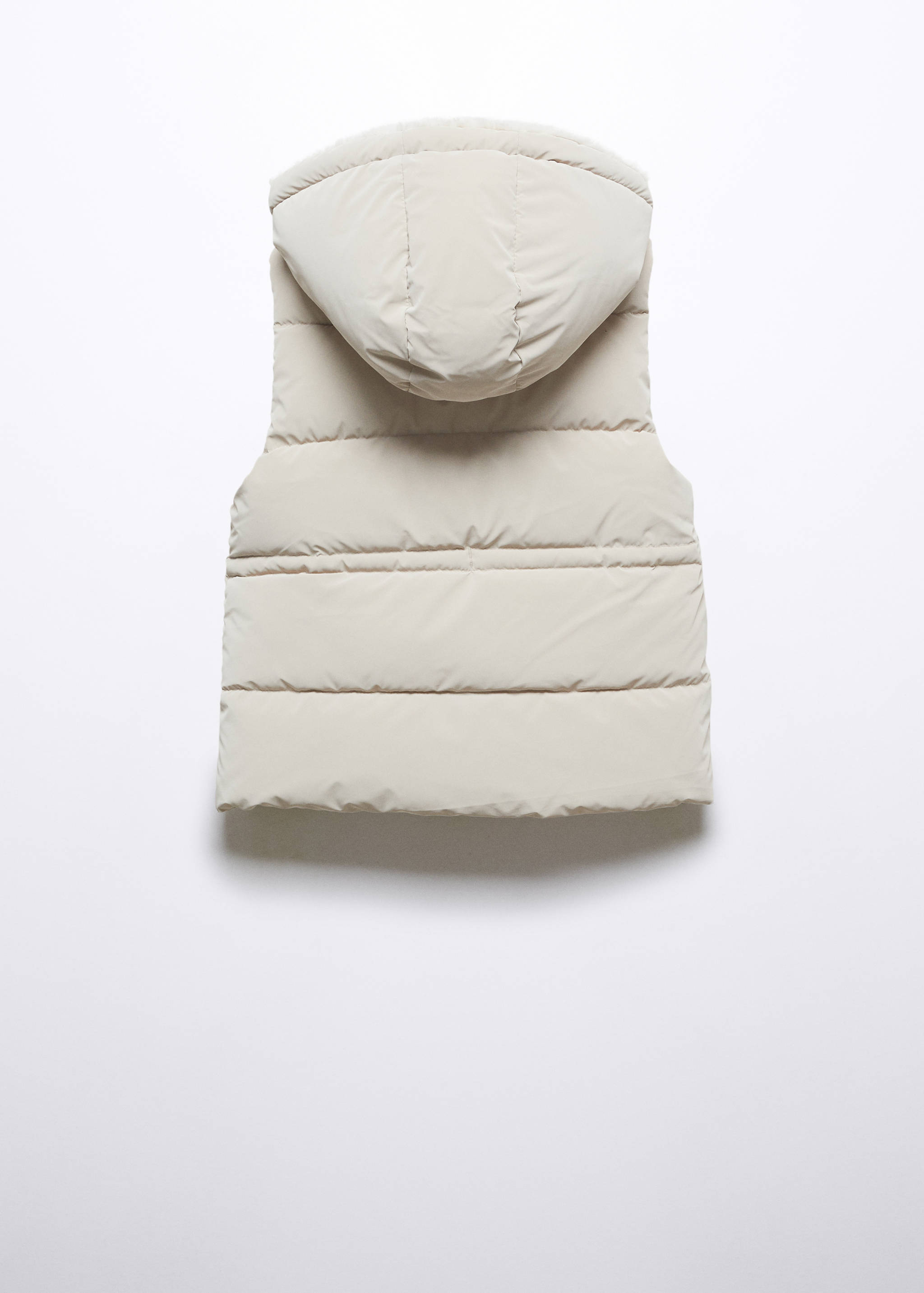 Quilted gilet with fur-effect hood - Reverse of the article