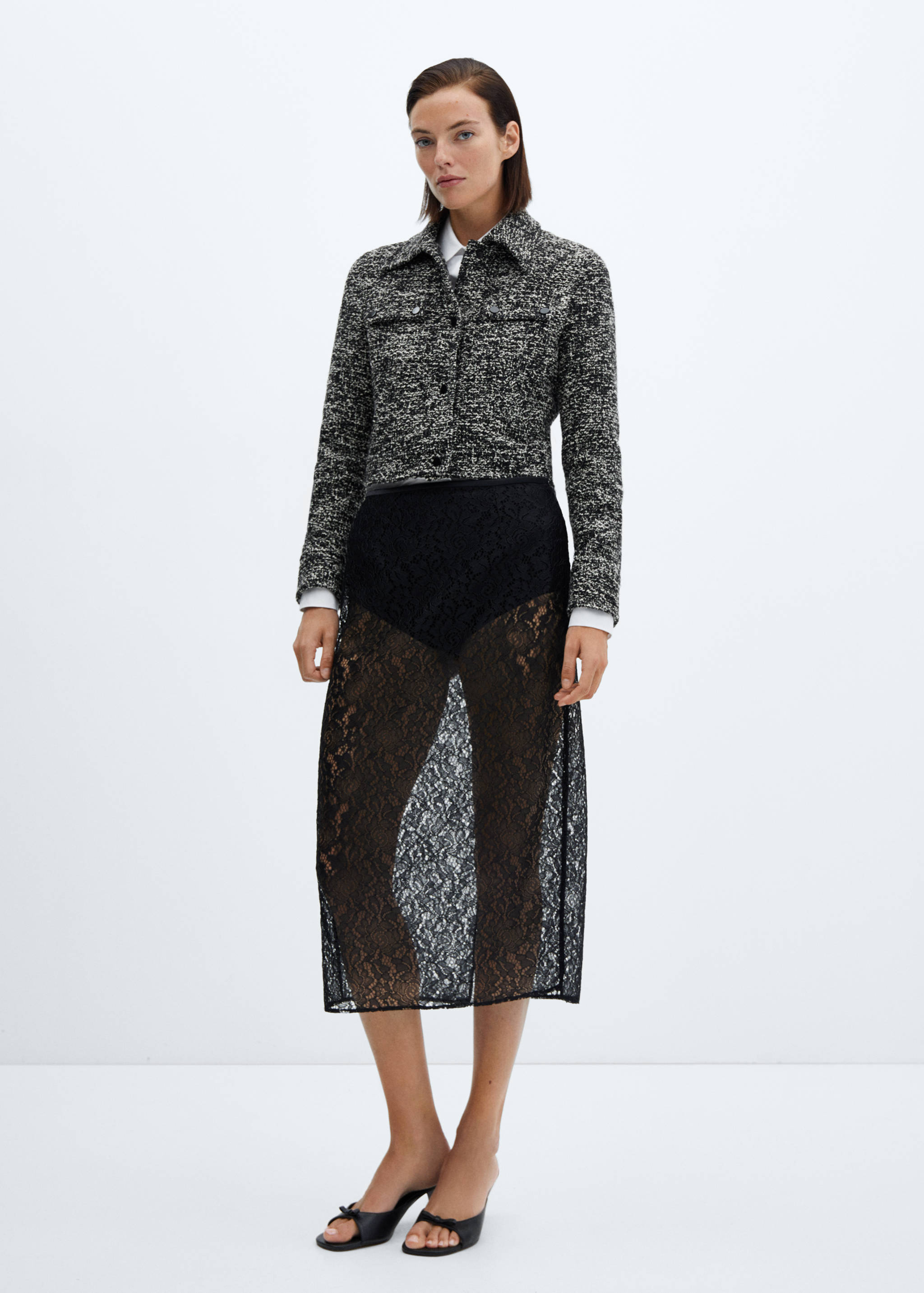 Veste tweed col chemise - Plan général