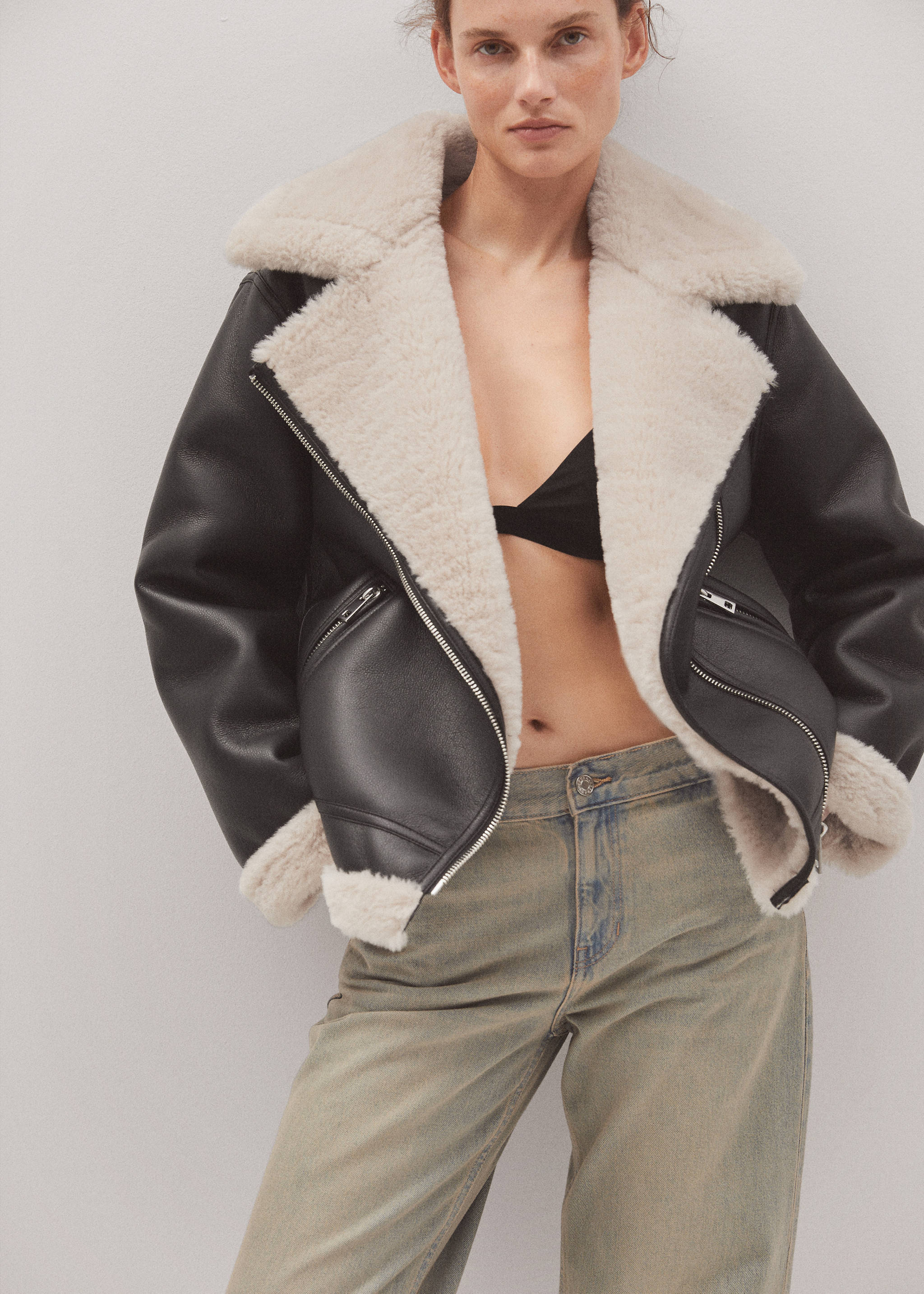 Double-faced faux-leather jacket - Details of the article 7