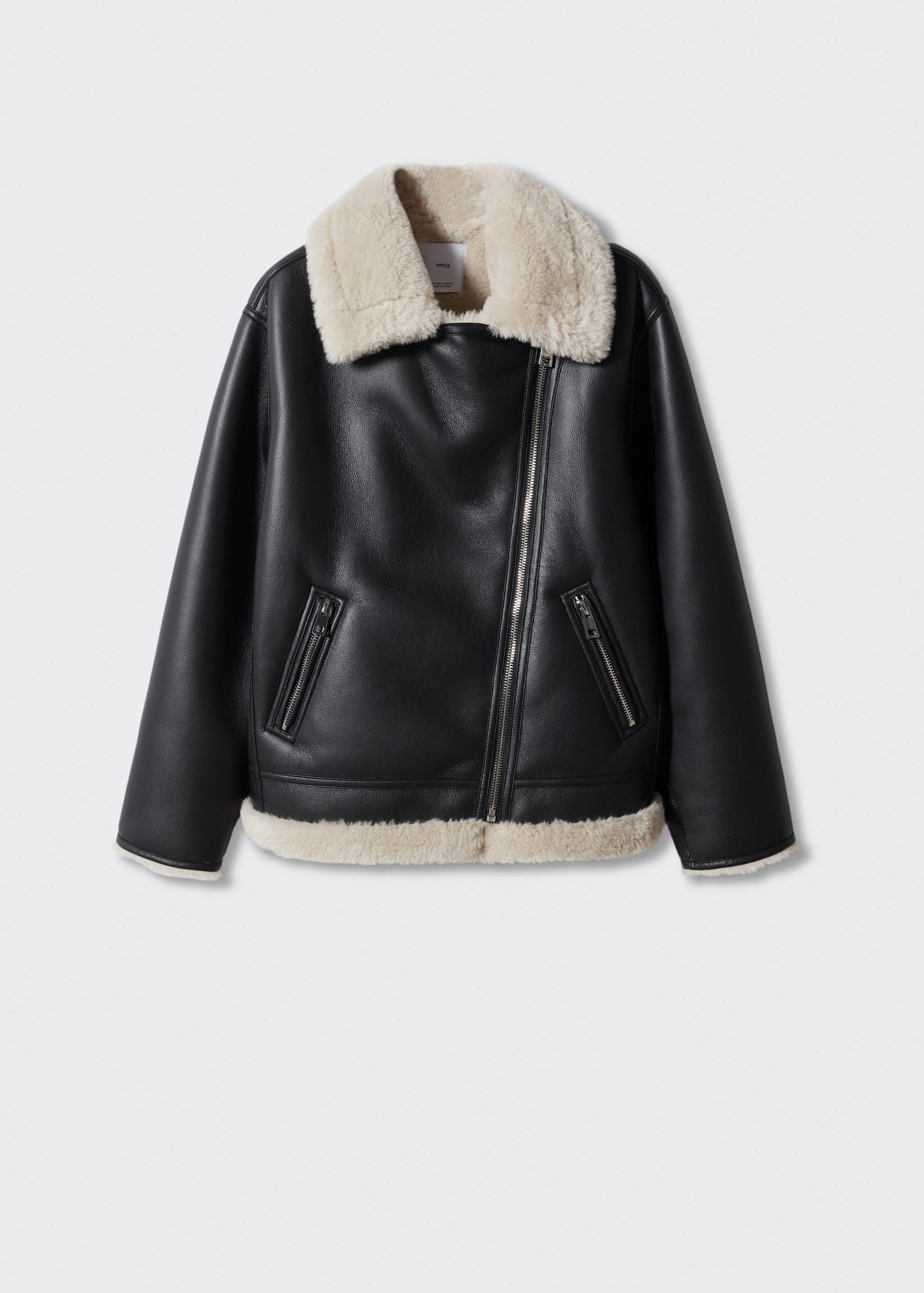 Double-faced faux-leather jacket - Article without model