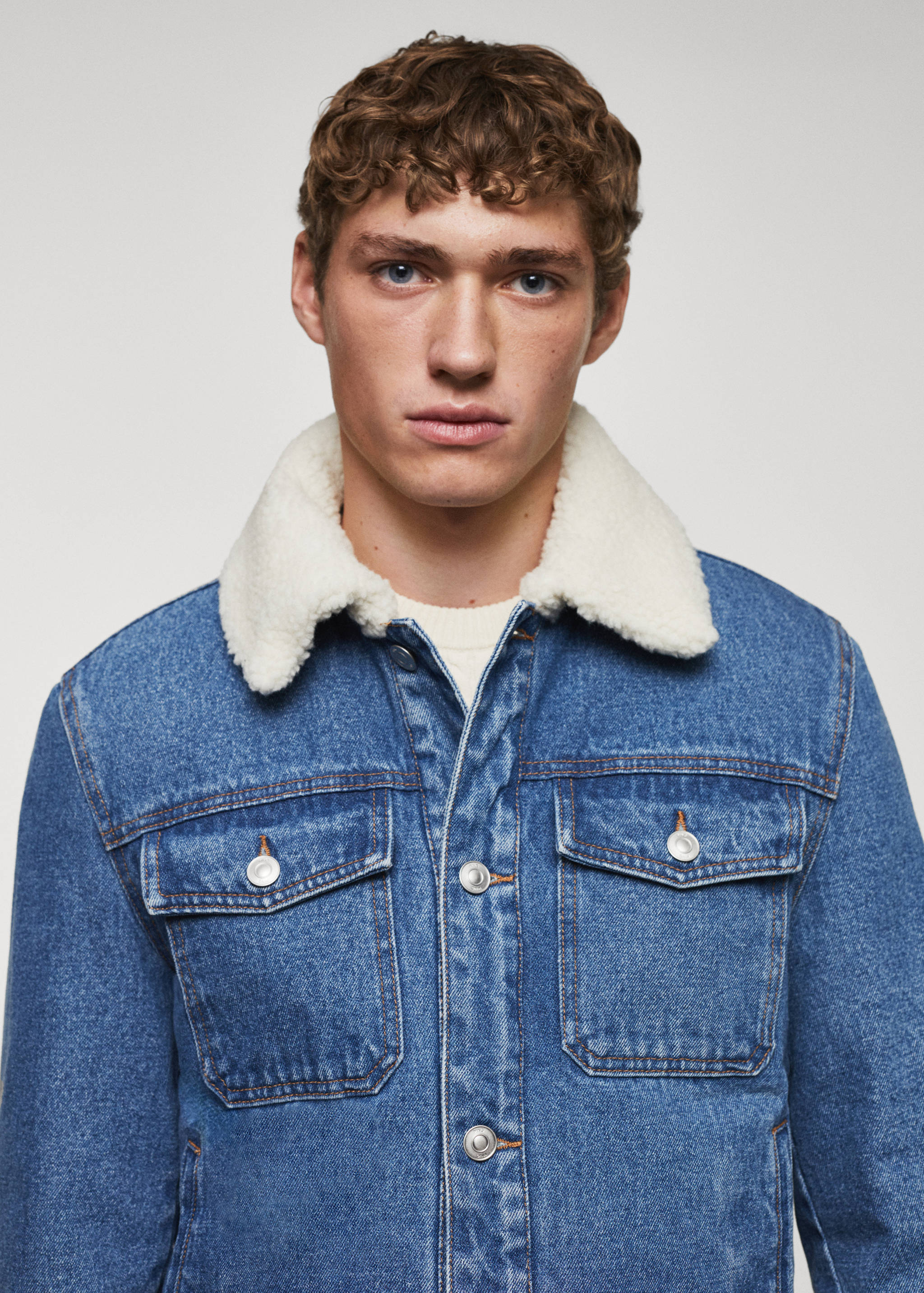 Shearling denim jacket - Details of the article 1