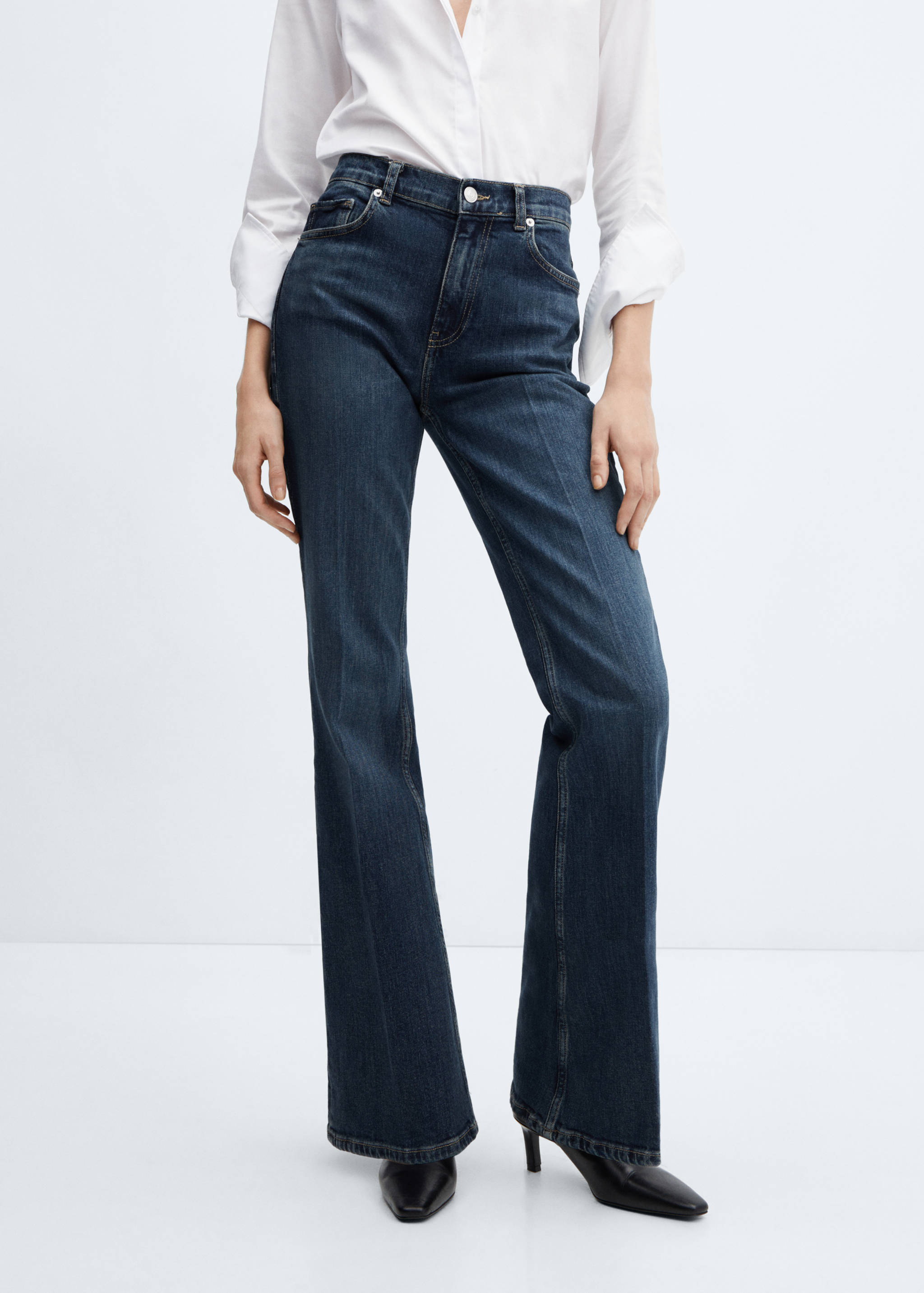 Medium-rise flared jeans - Medium plane
