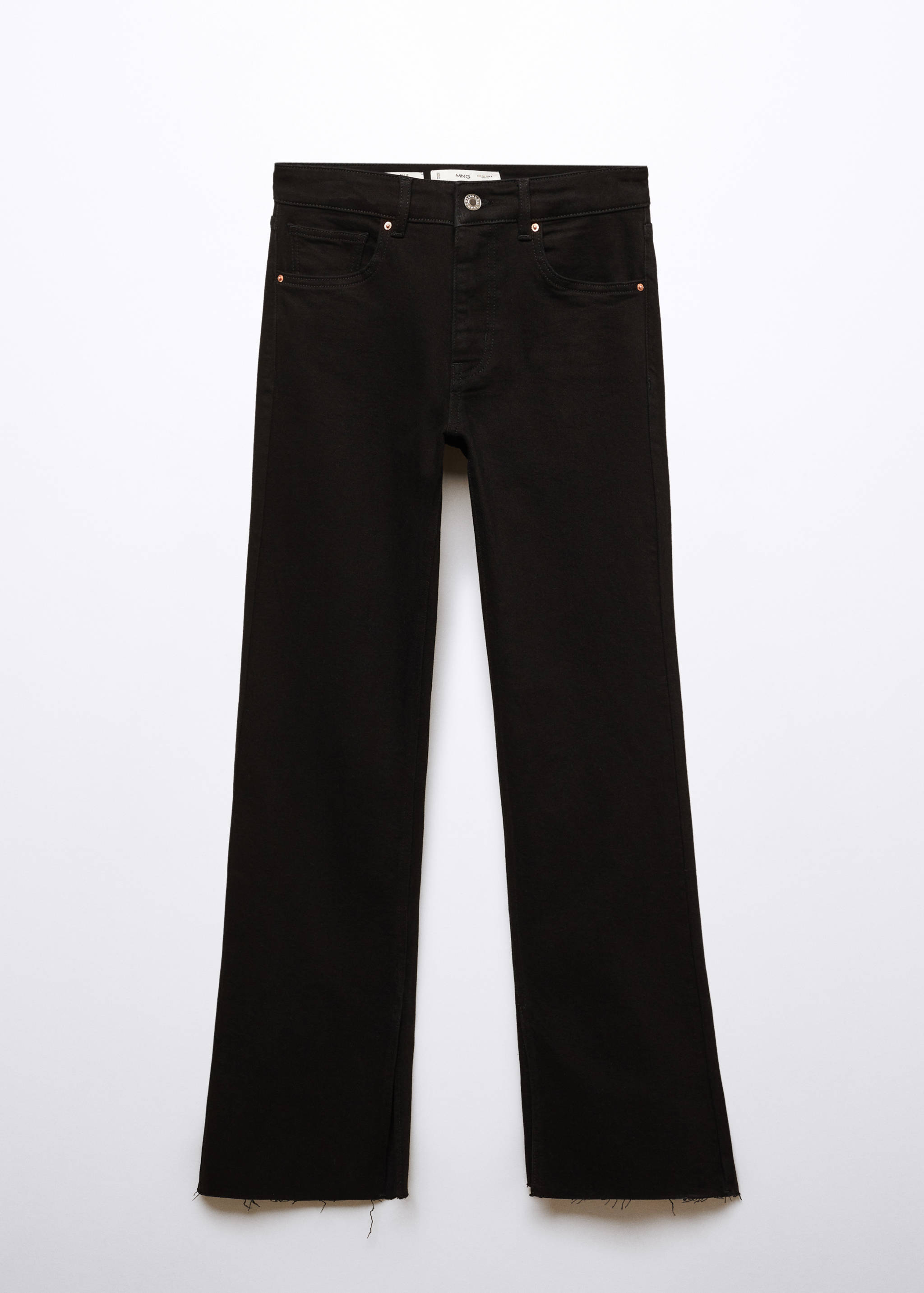 Medium-rise straight jeans with slits - Article without model