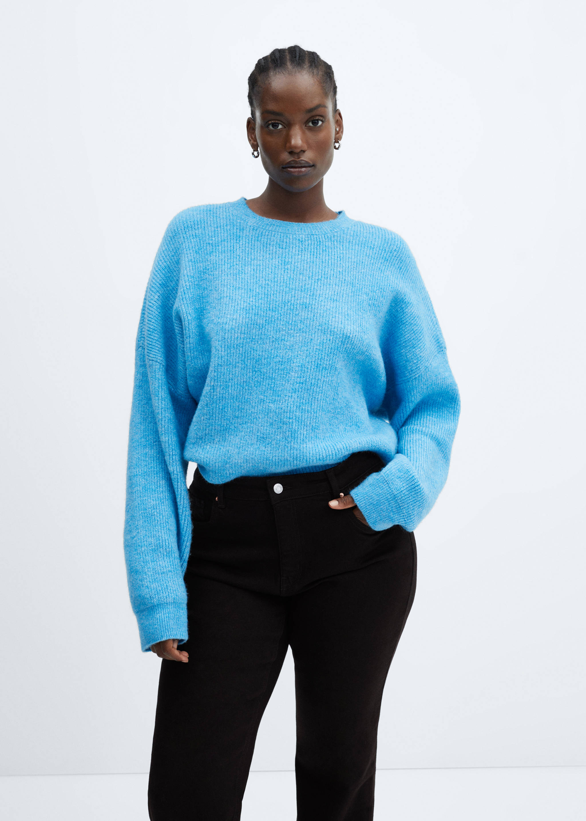 Medium-rise straight jeans with slits - Details of the article 5