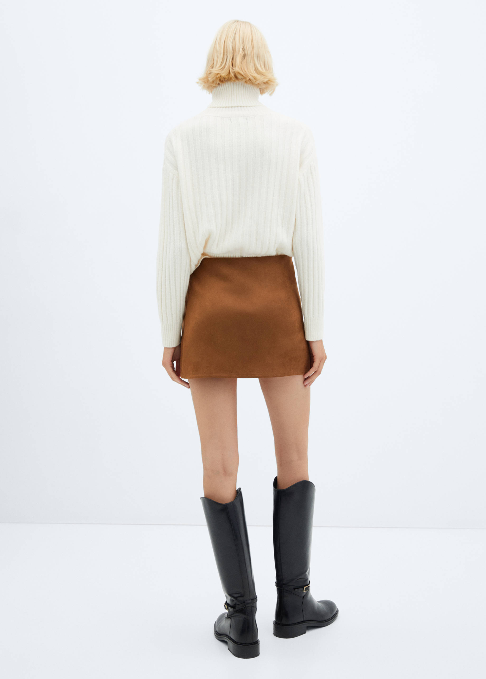 绒面革迷你裙 - null