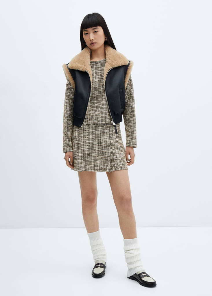 Marbled tweed sweatshirt — Beige