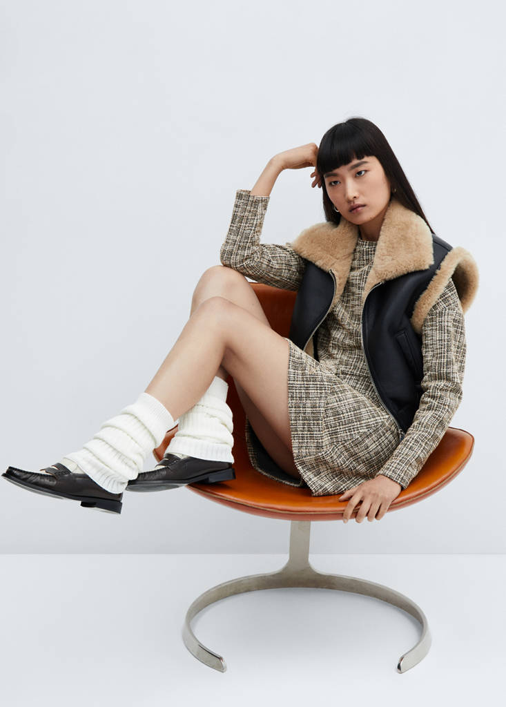 Marbled tweed sweatshirt — Beige