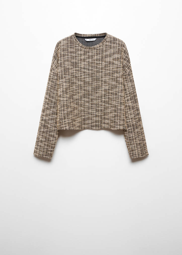 Marbled tweed sweatshirt — Beige