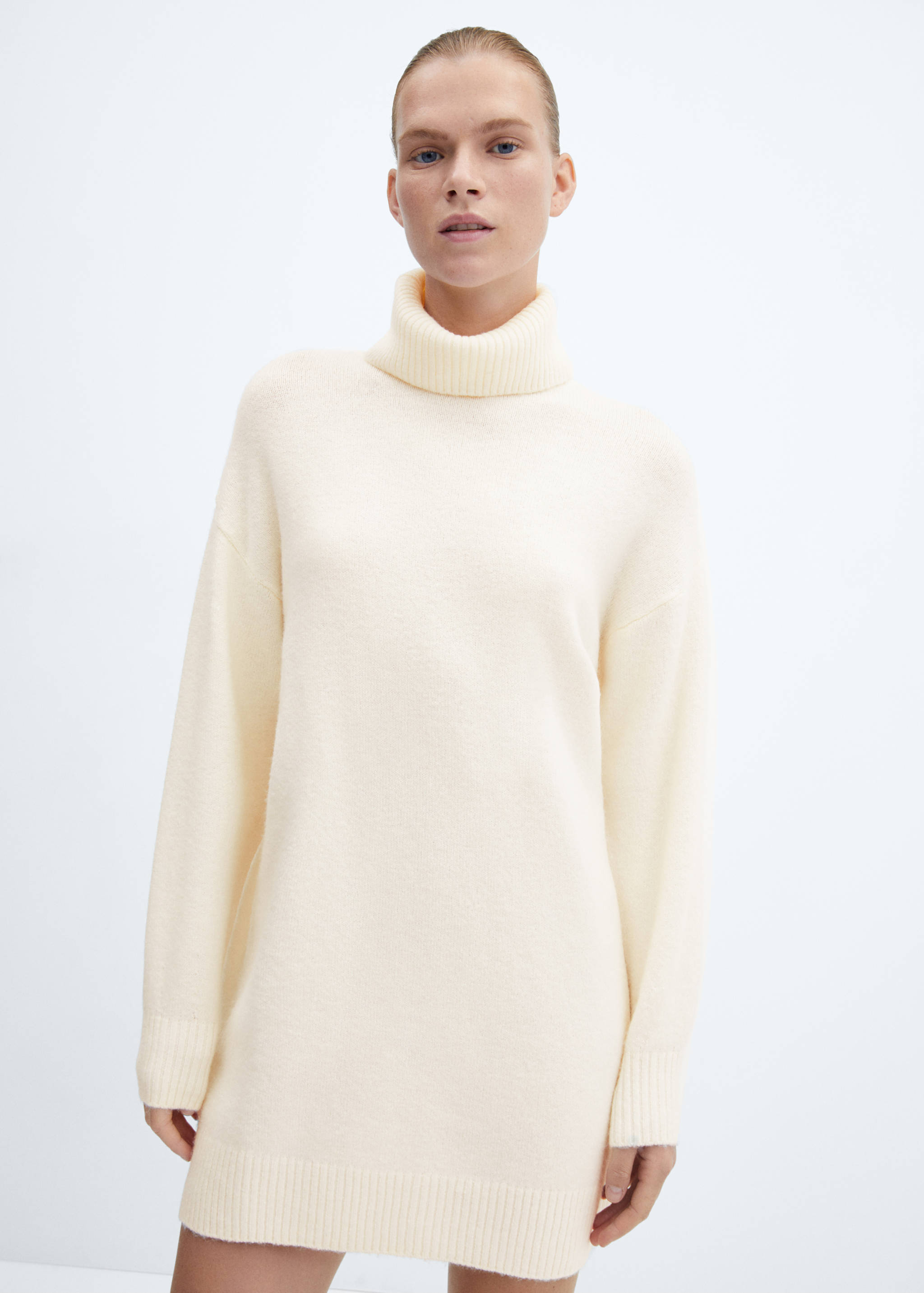 Turtle neck knit dress - Medium plane