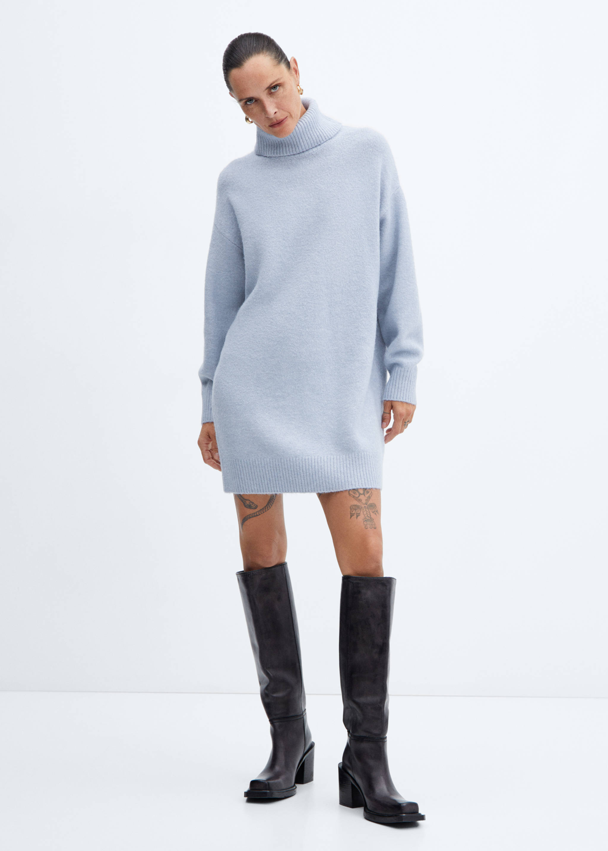 Turtle neck knit dress - General plane