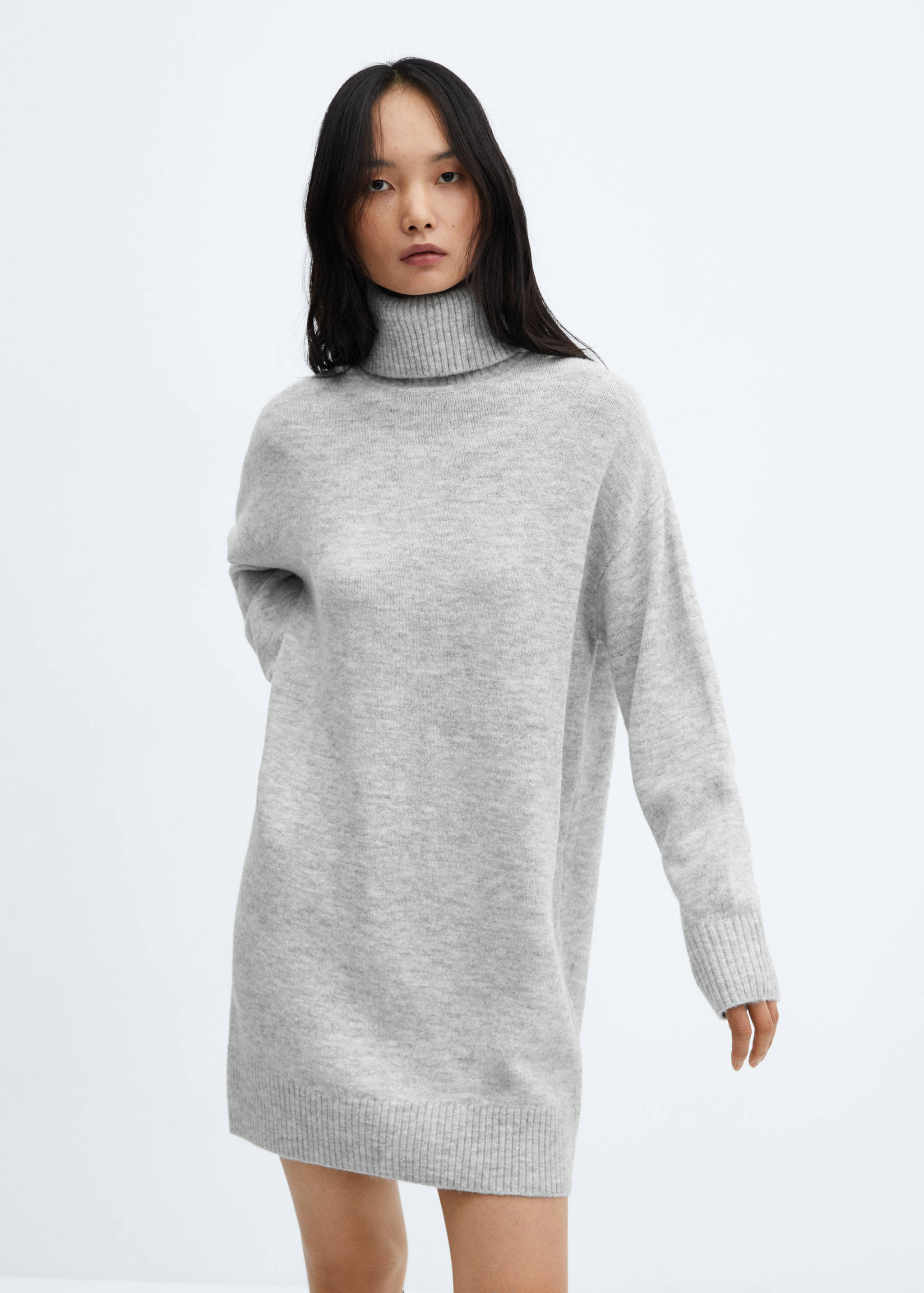 Turtle neck knit dress - Medium plane