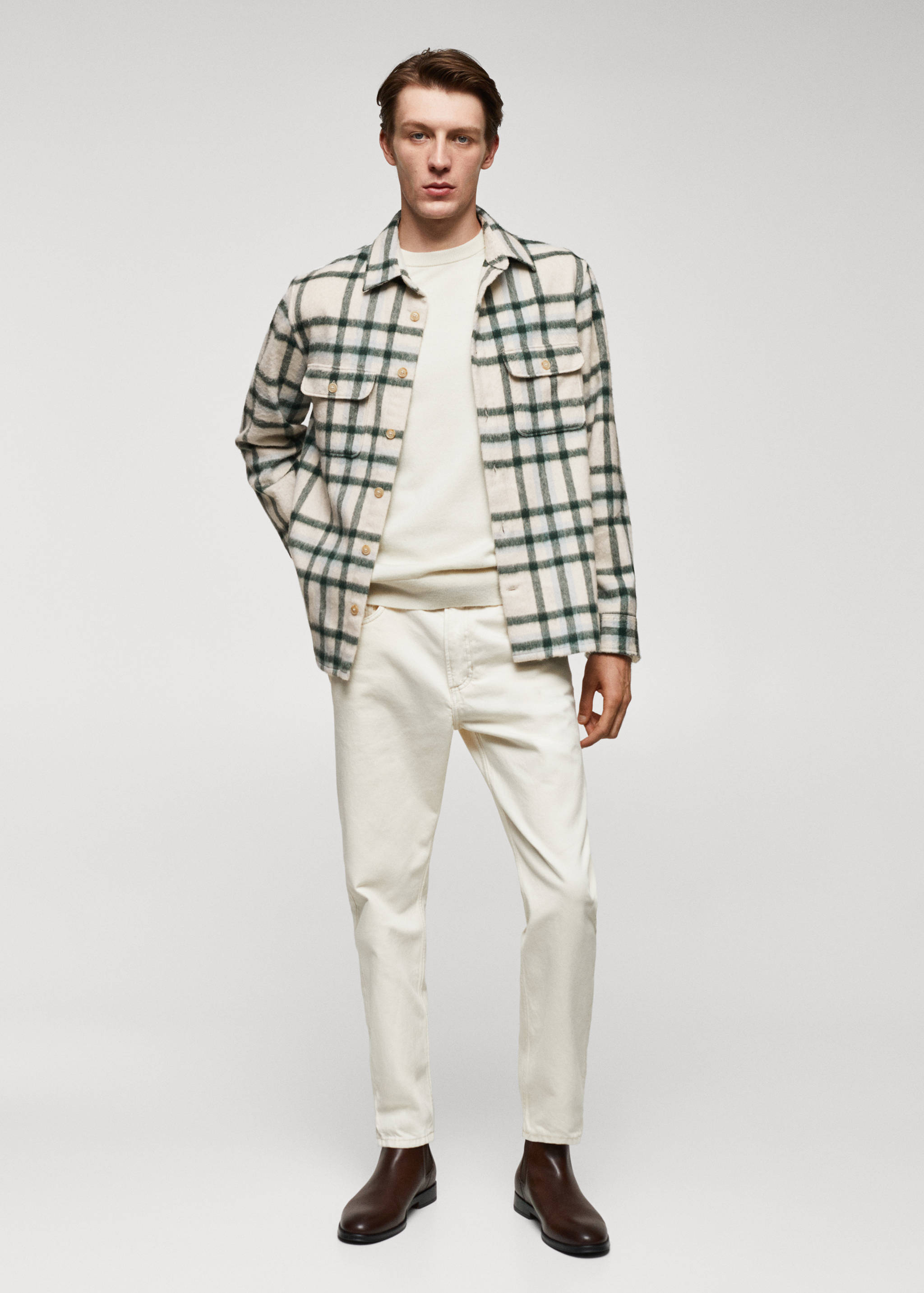 Check wool overshirt - General plane