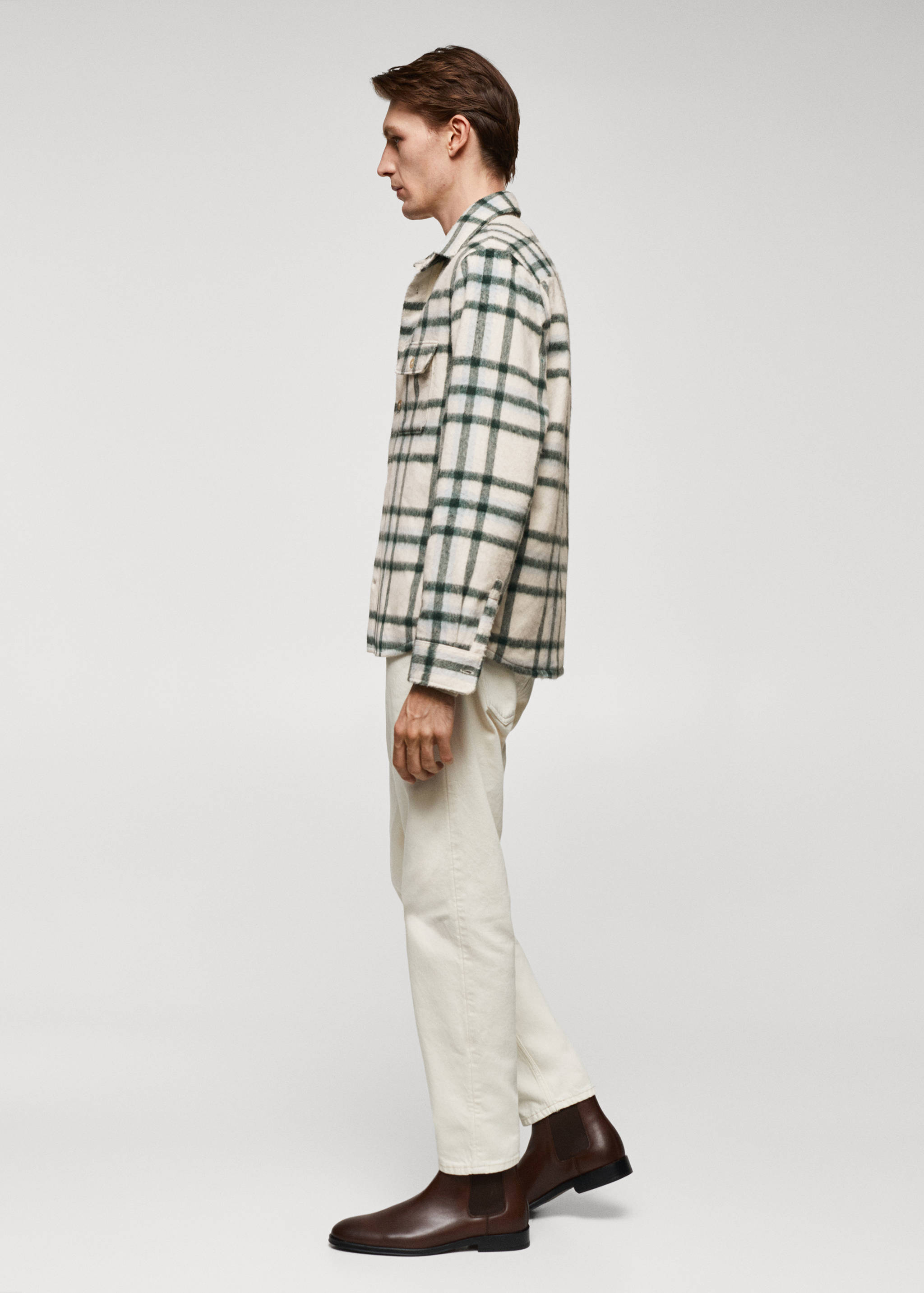 Check wool overshirt - Details of the article 2