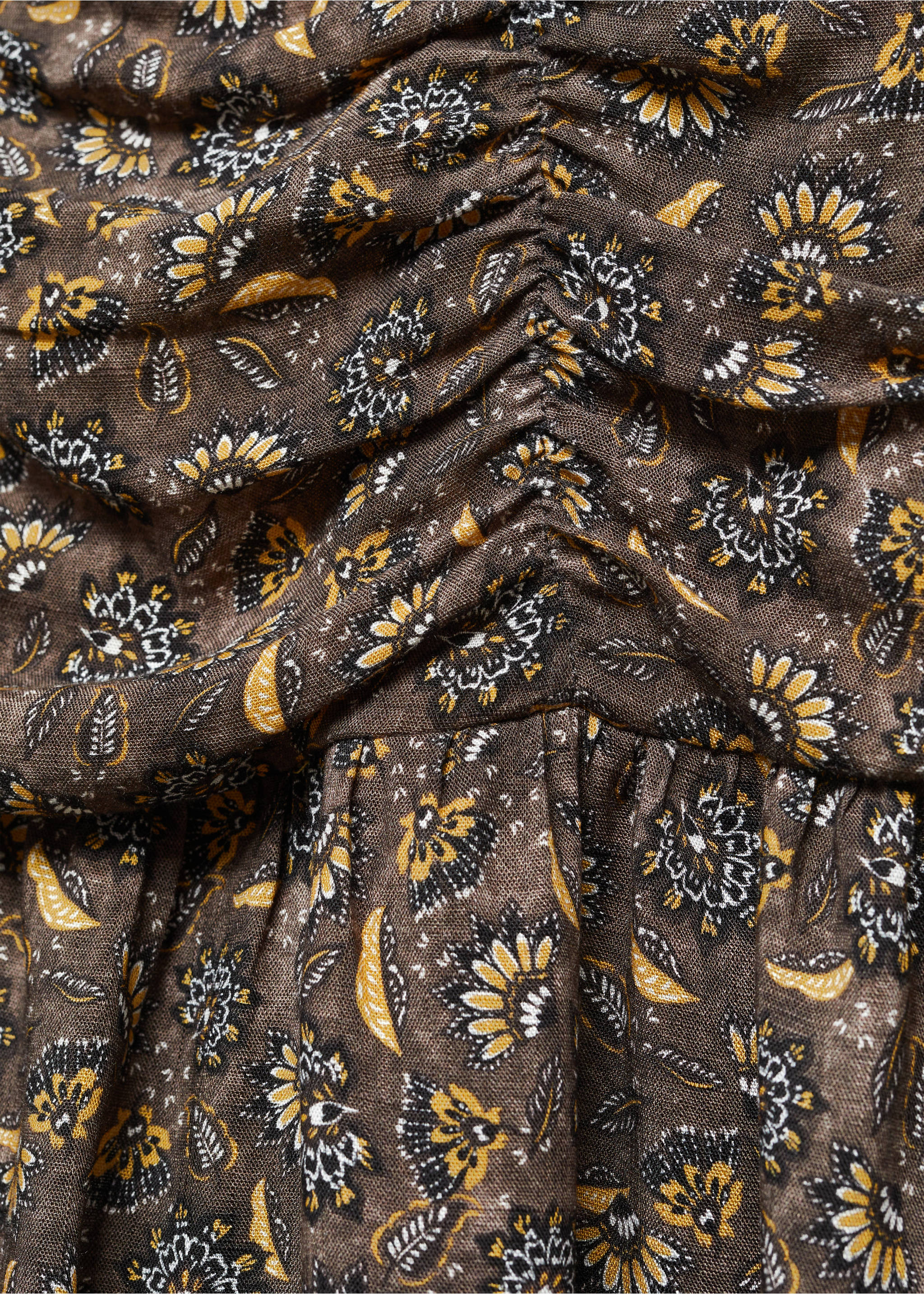 Printed pleated skirt - Details of the article 8, Brown. Ref: 57087899-00.