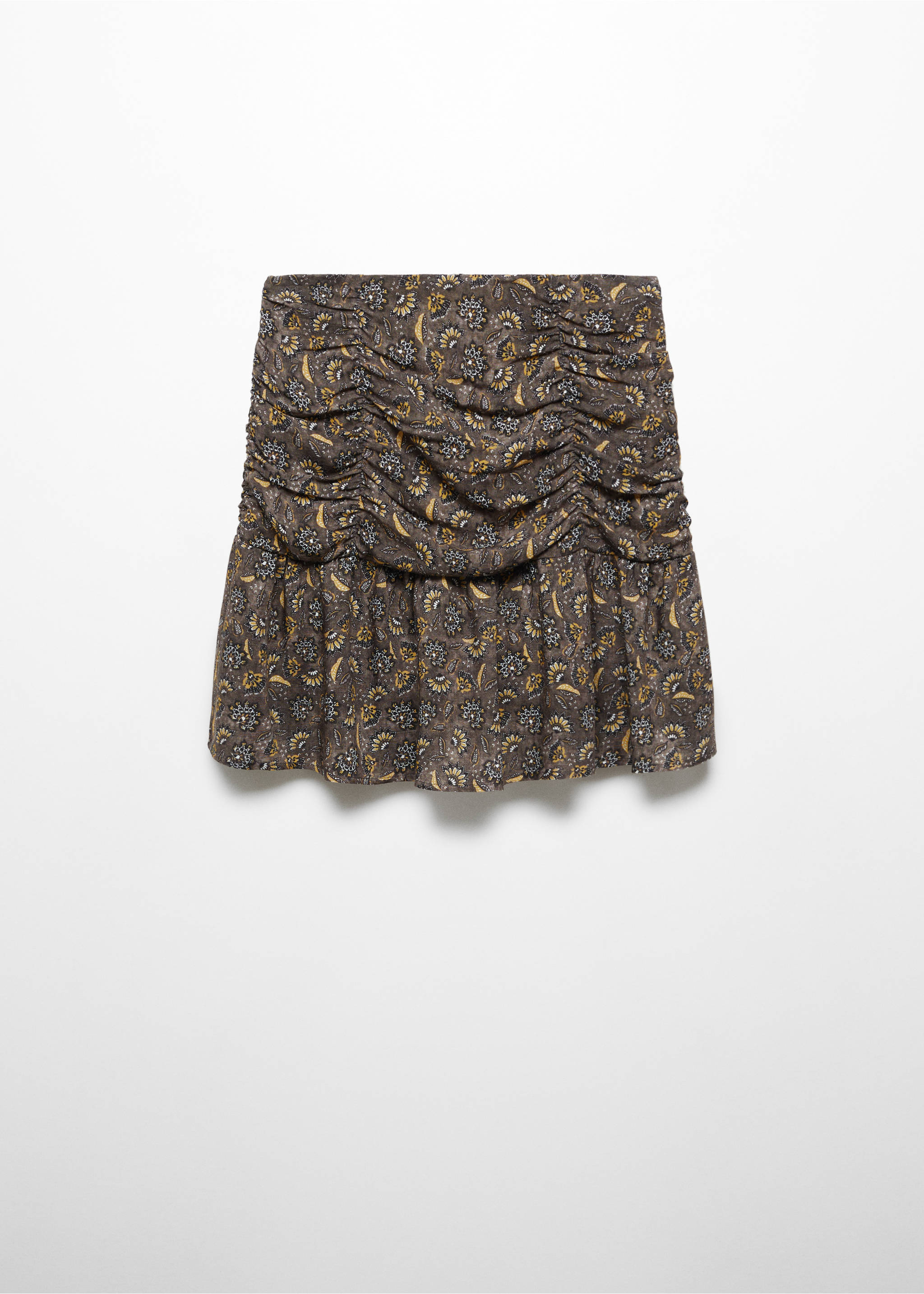 Printed pleated skirt - Article without model, Brown. Ref: 57087899-00.