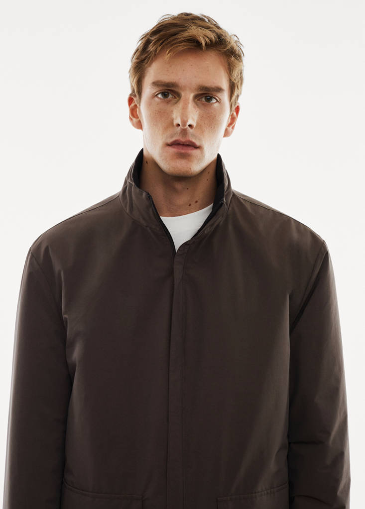 Reversible water-repellent quilted parka — Grey