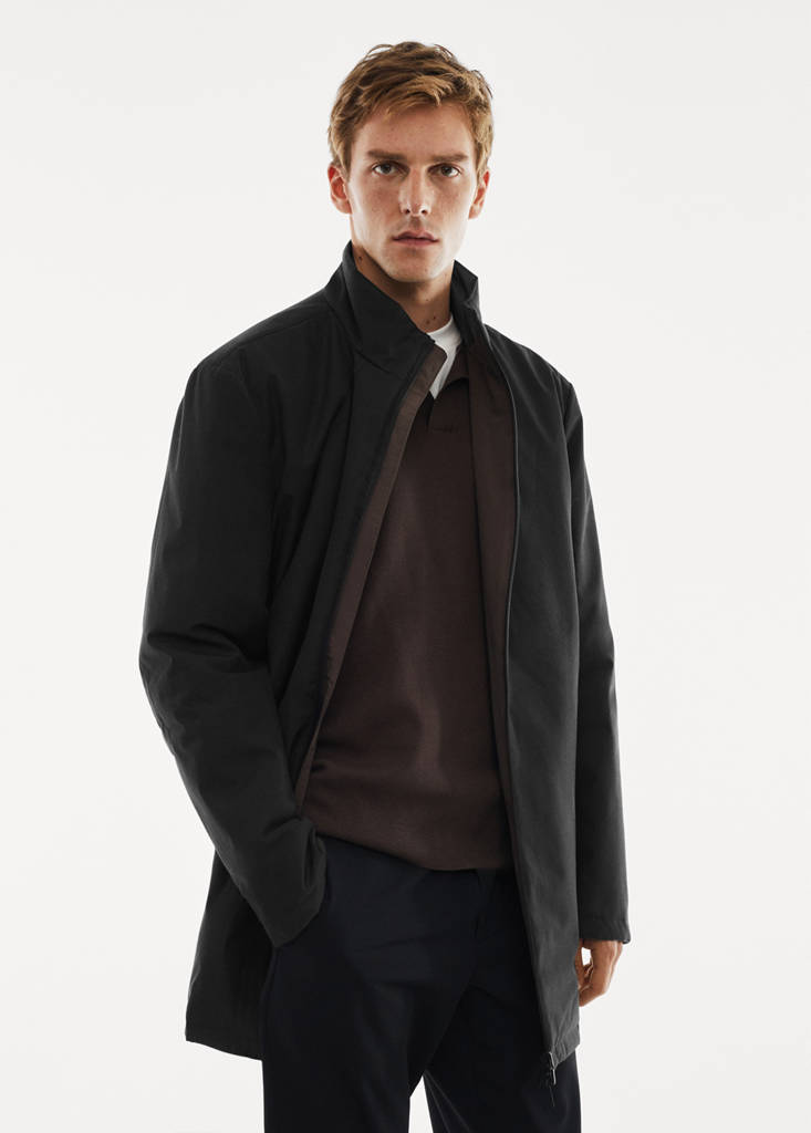 Reversible water-repellent quilted parka — Grey