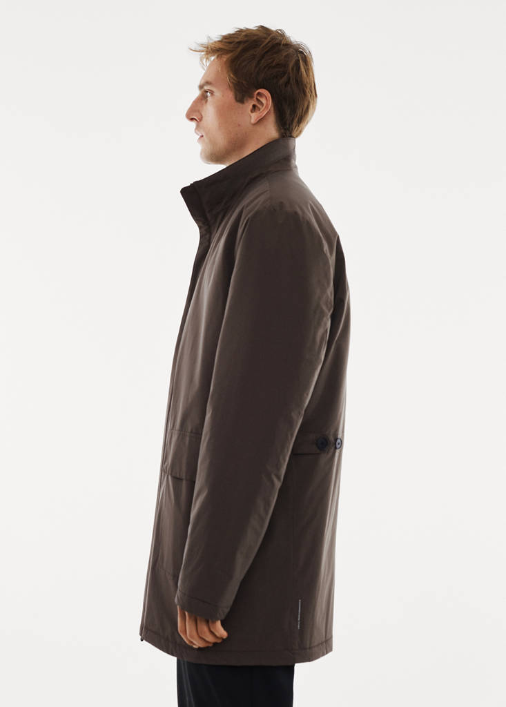 Reversible water-repellent quilted parka — Grey