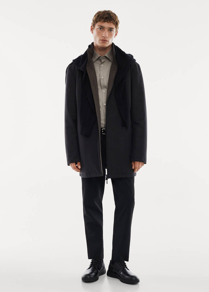 Reversible water-repellent quilted parka — Grey