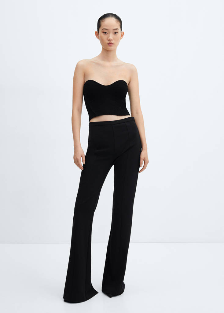 Tweed corset top — Black
