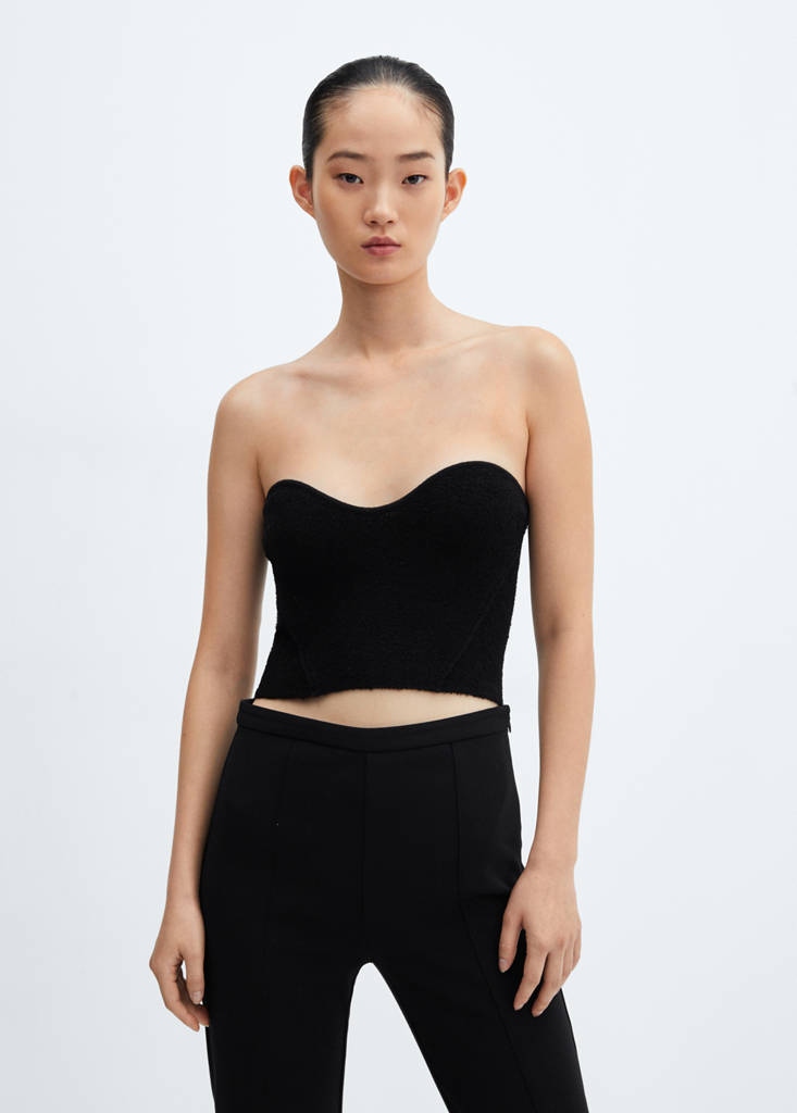 Tweed corset top — Black