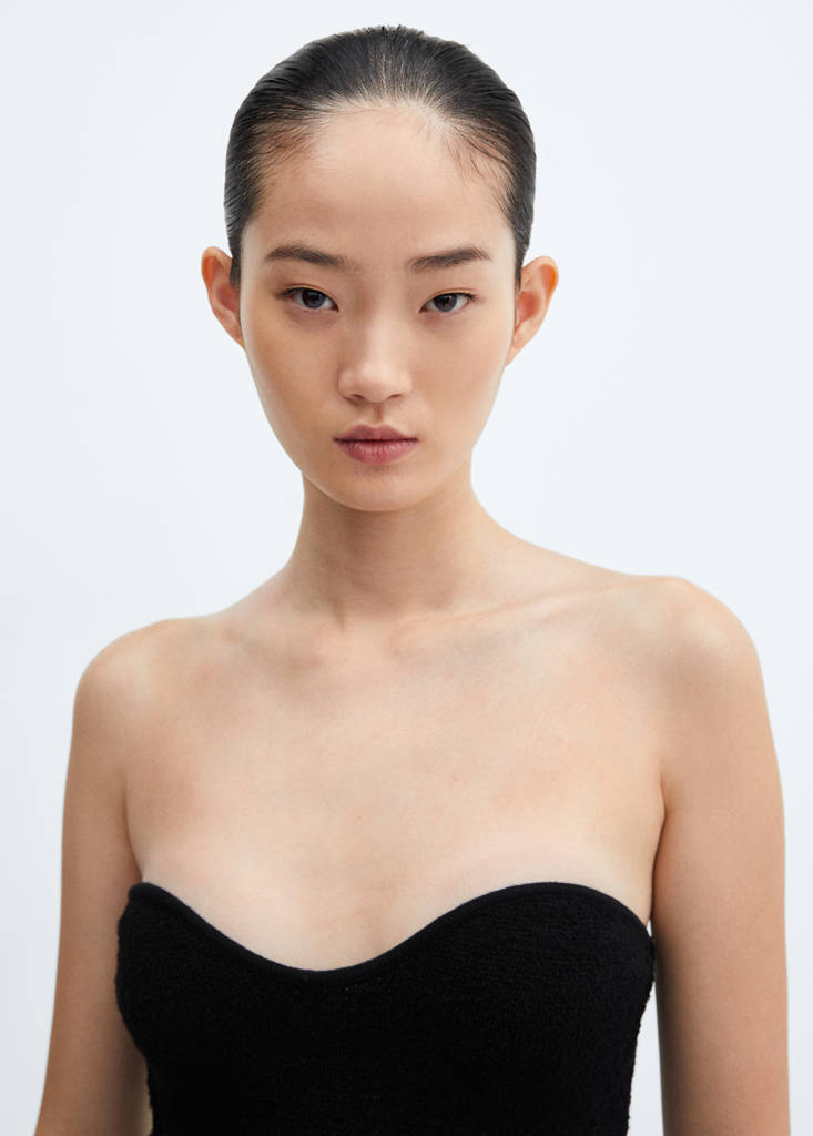 Tweed corset top — Black