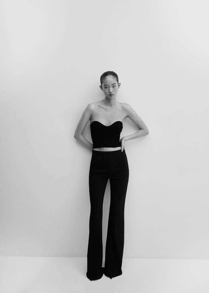 Tweed corset top — Black
