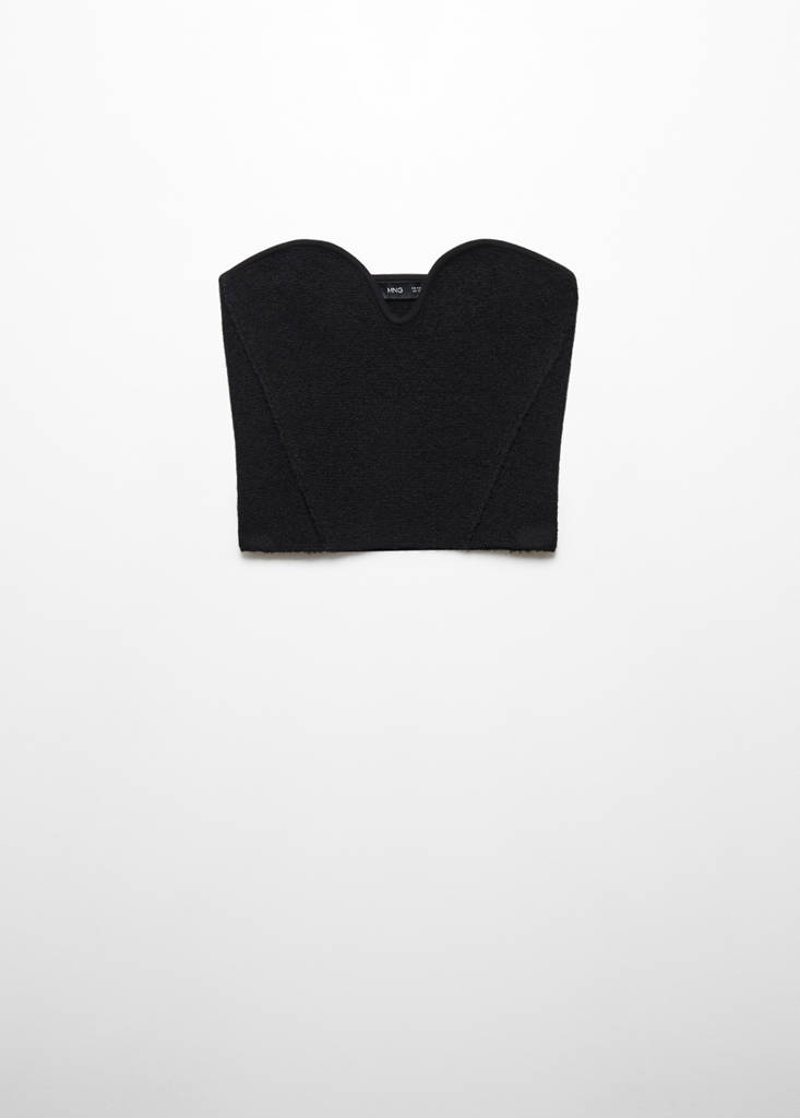 Tweed corset top — Black