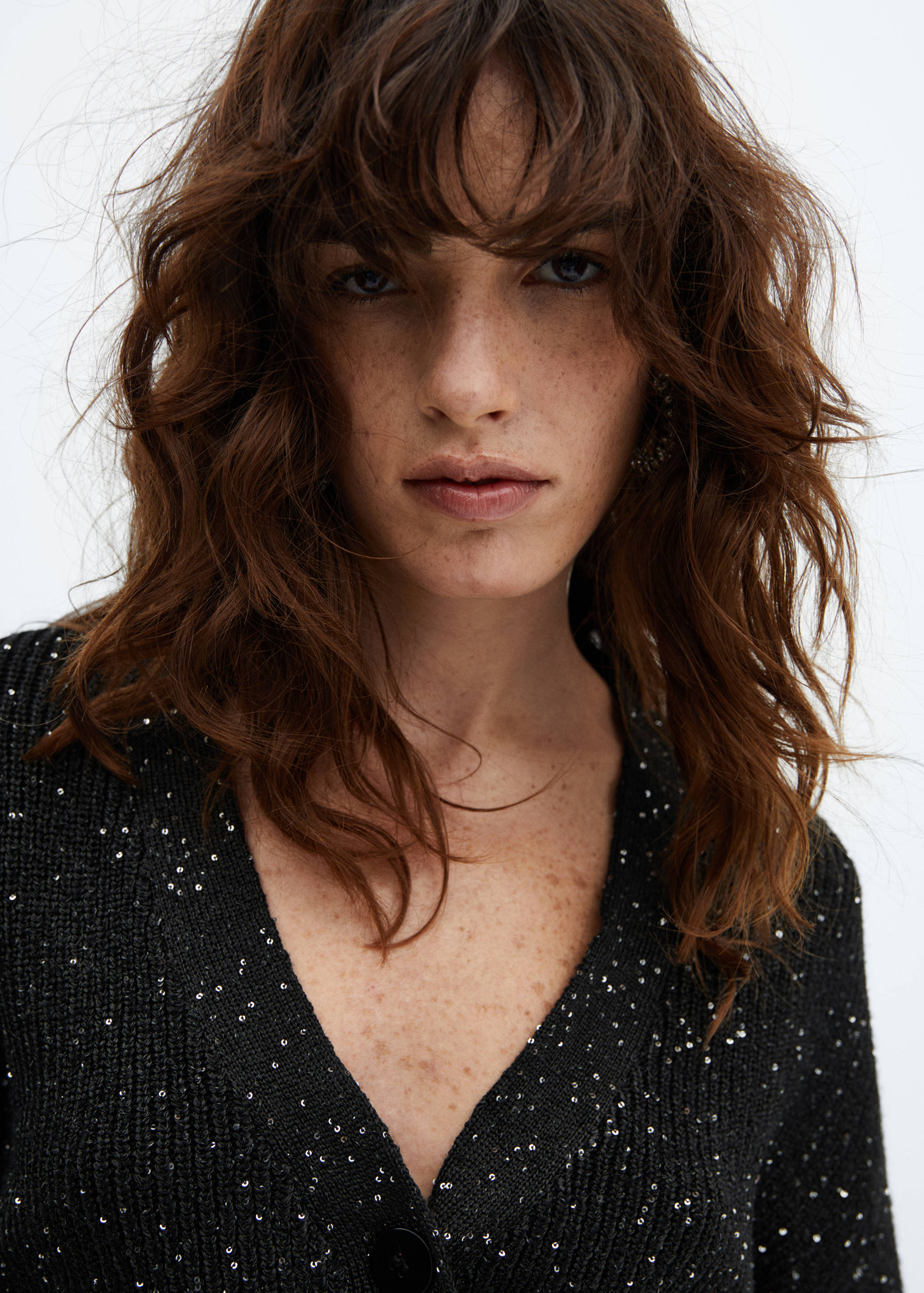 Paillettes knit cardigan - Details of the article 1