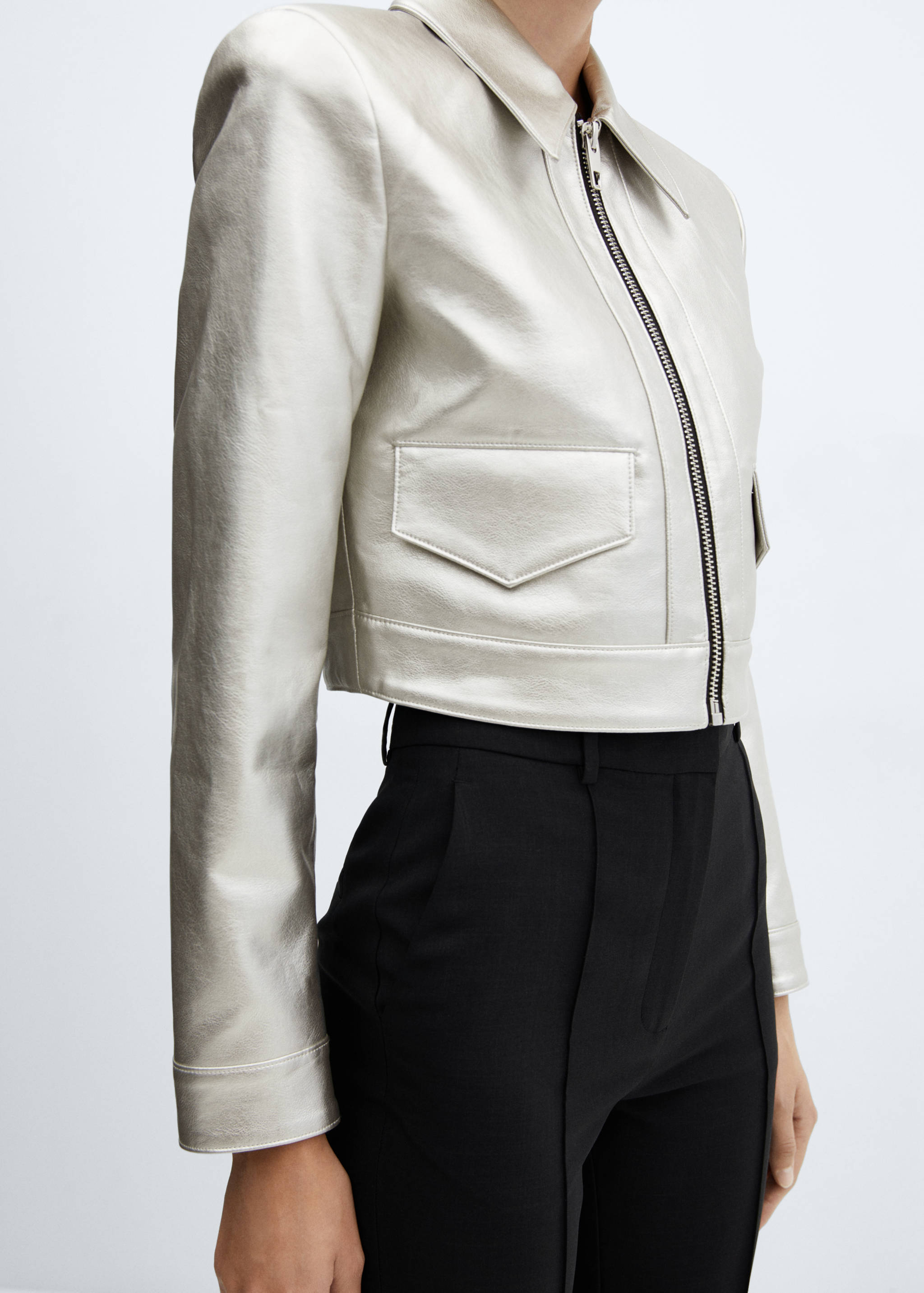 Metallic cropped jacket - Details of the article 6
