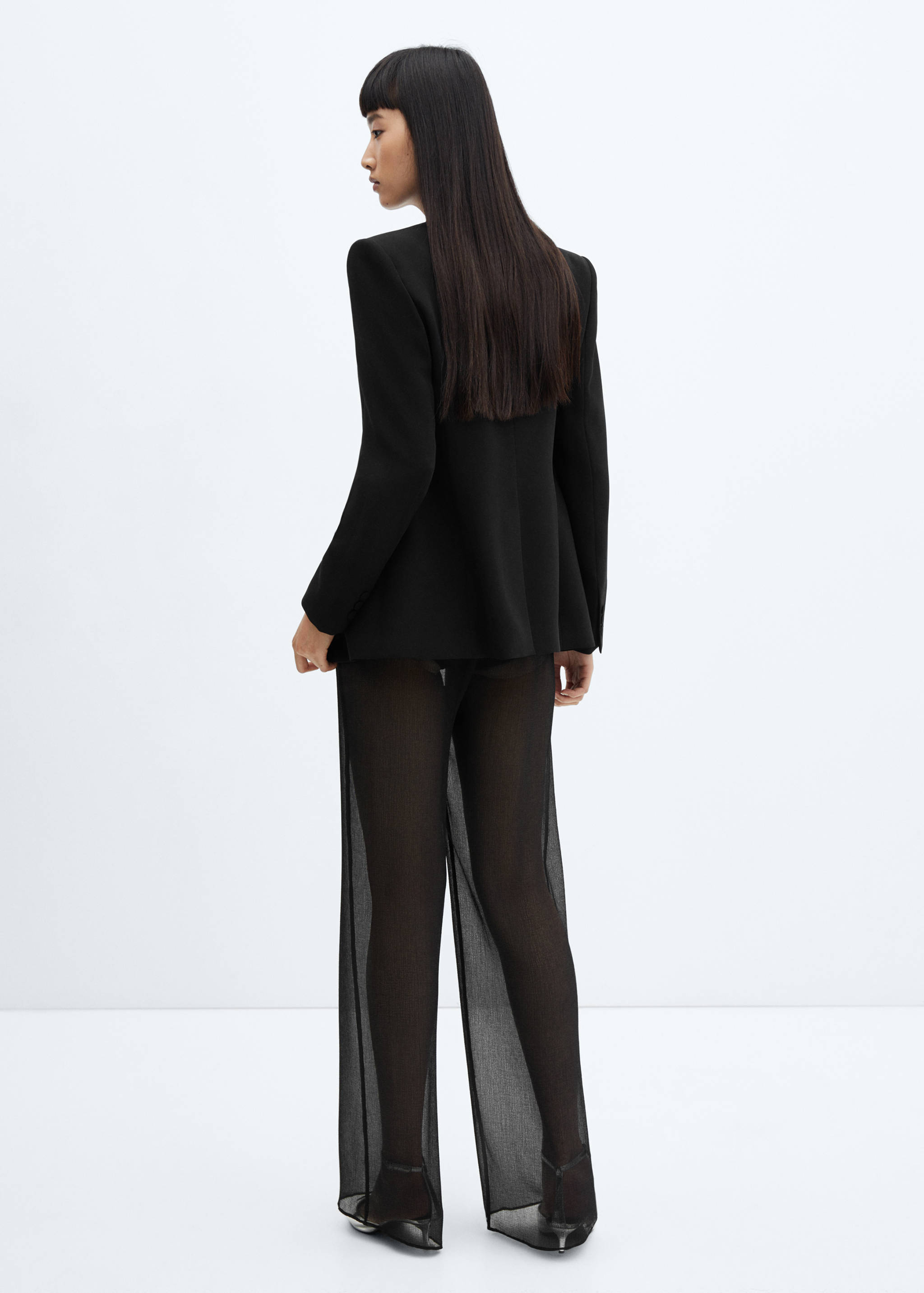 Semi-transparent wide leg trousers - Reverse of the article