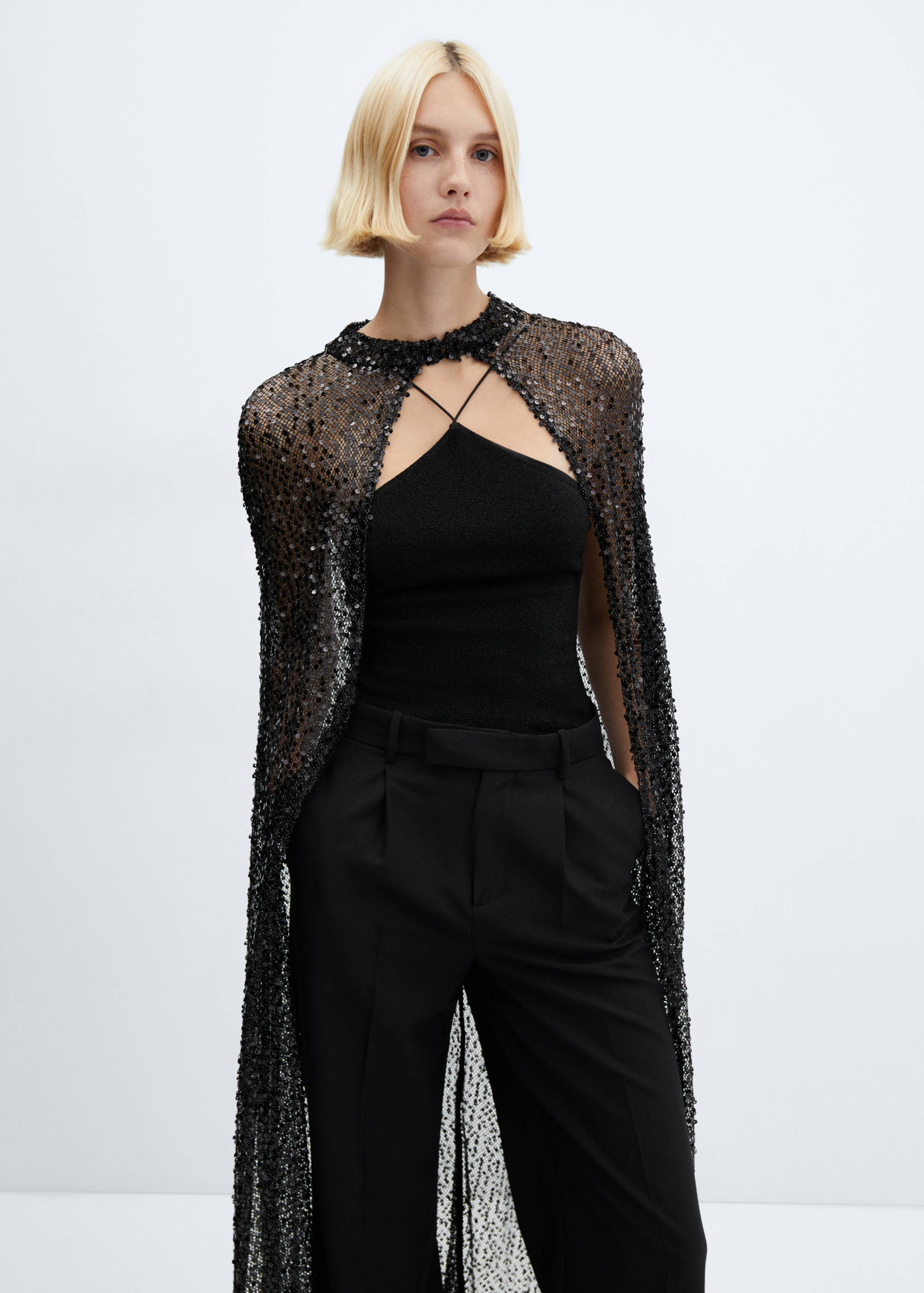 Long sequin cape - Medium plane