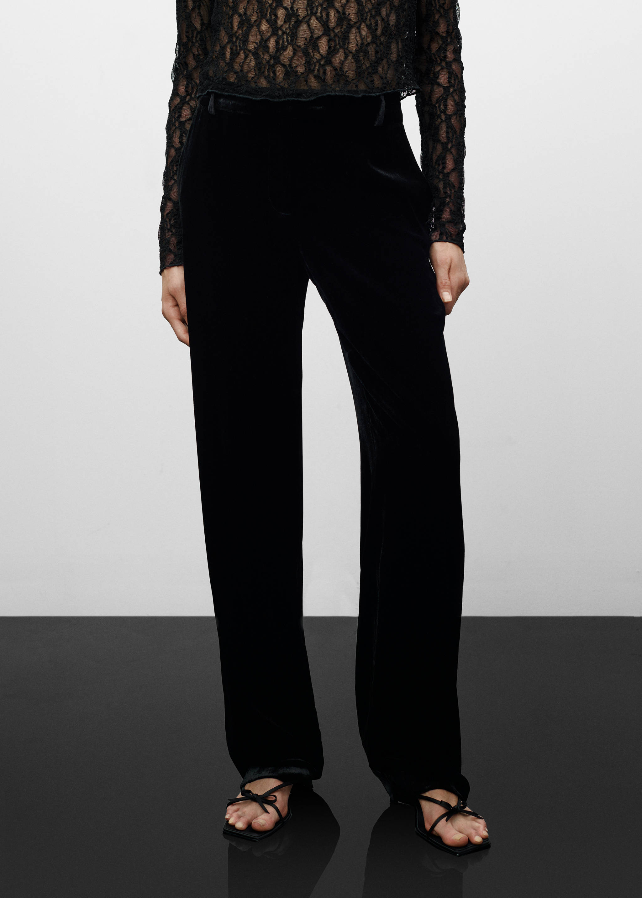 Velvet wide leg trousers - Medium plane