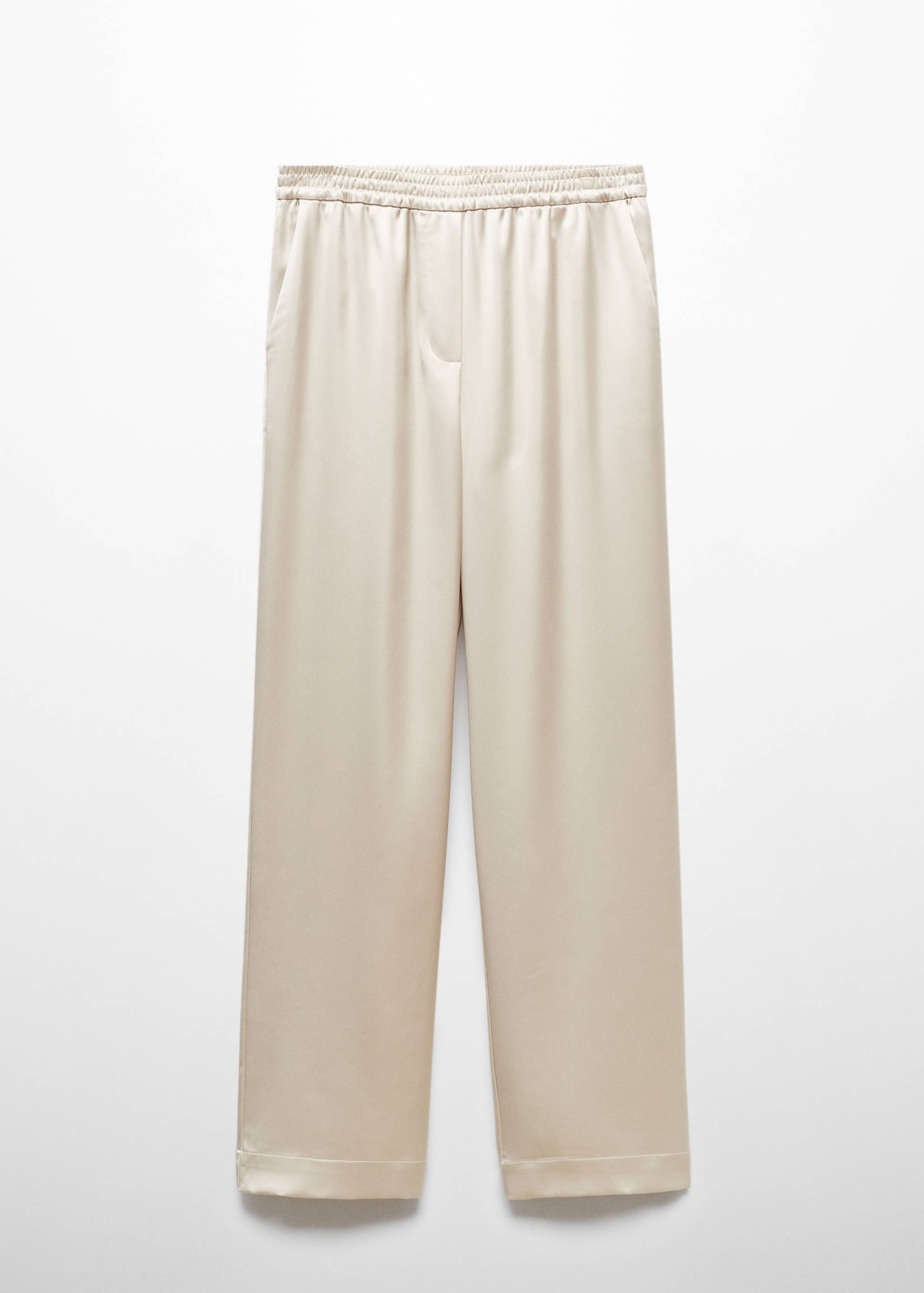 Satin trousers with elastic waist - Article without model