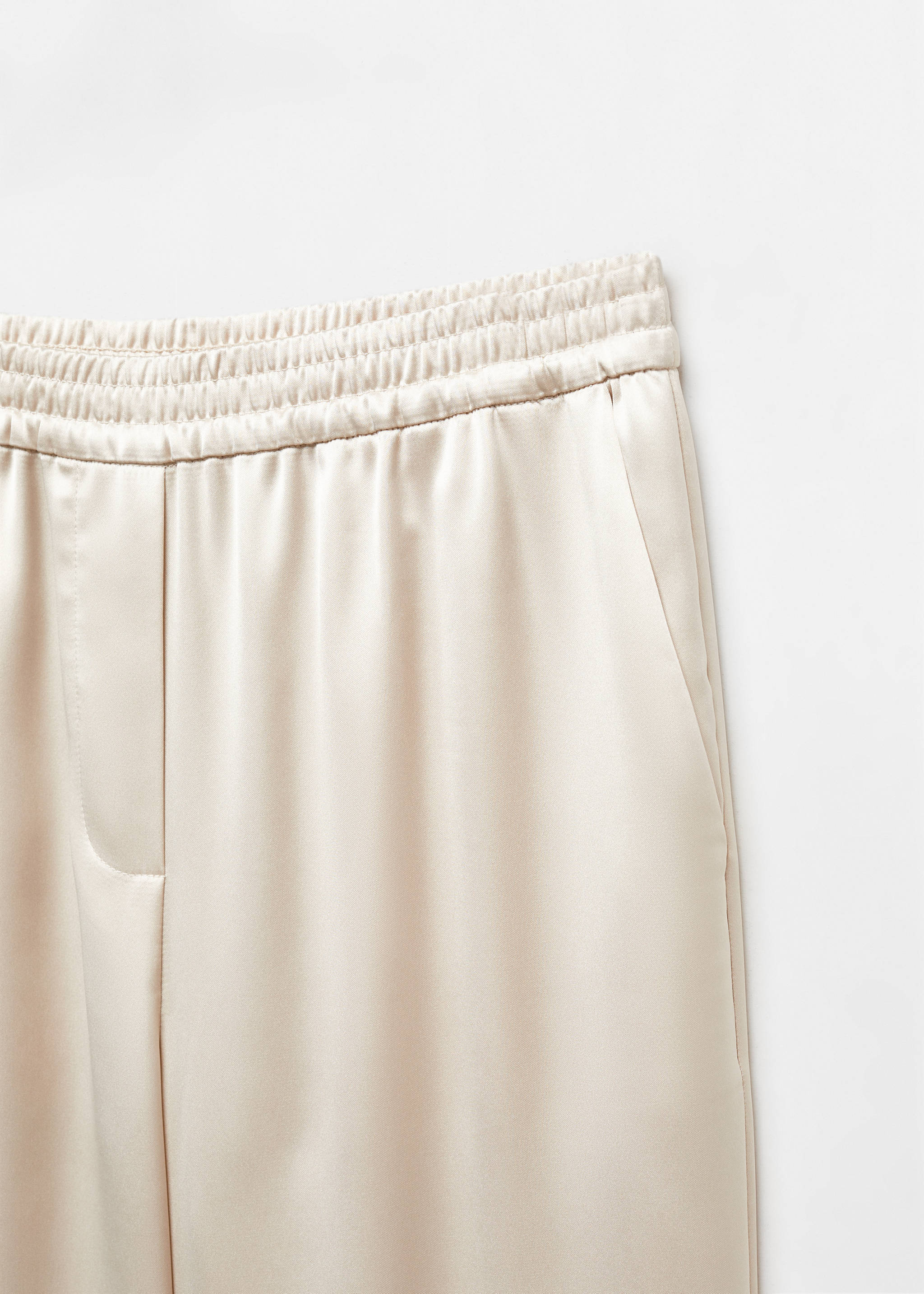 Satin trousers with elastic waist - Details of the article 8