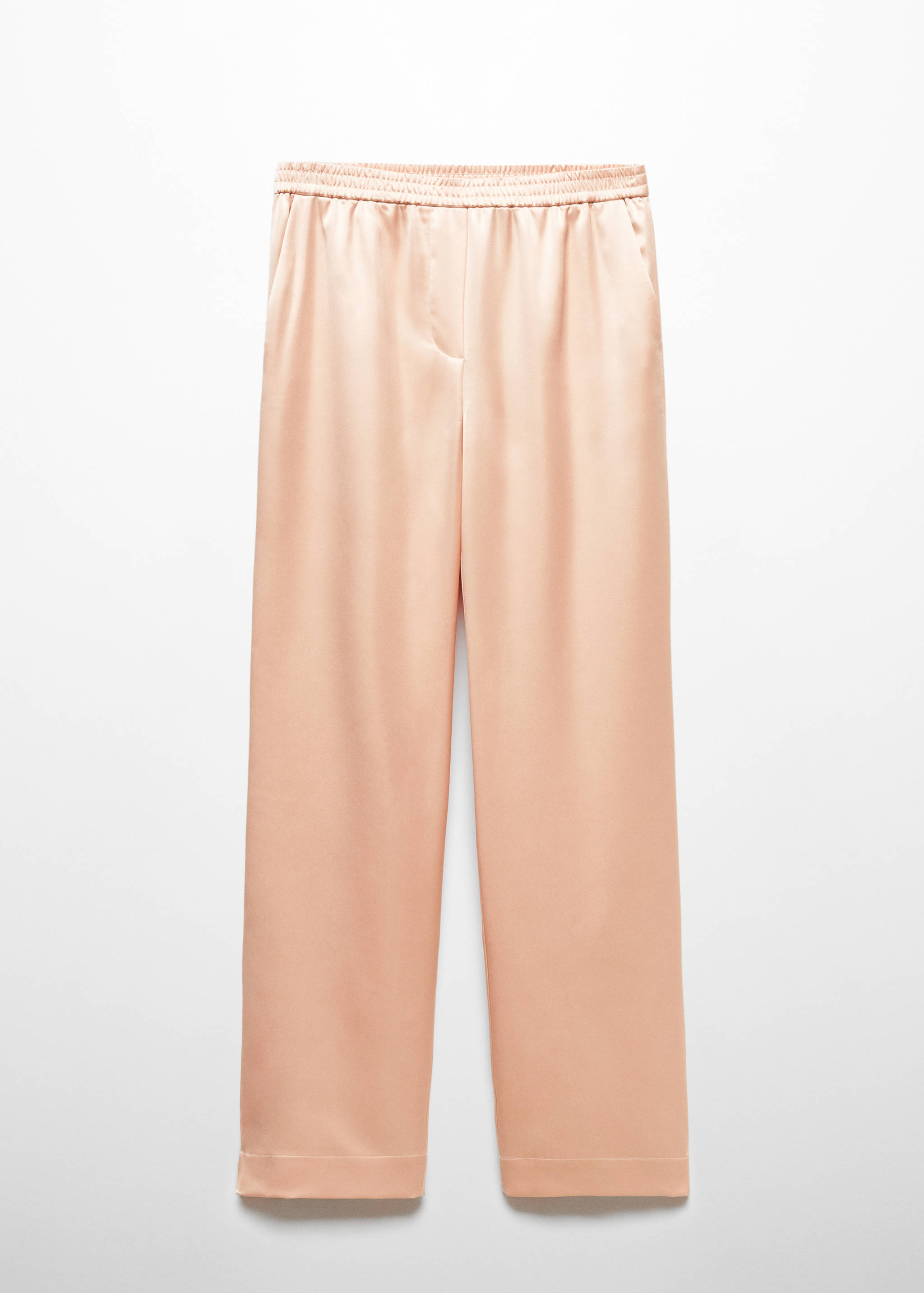 Satin trousers with elastic waist - Article without model