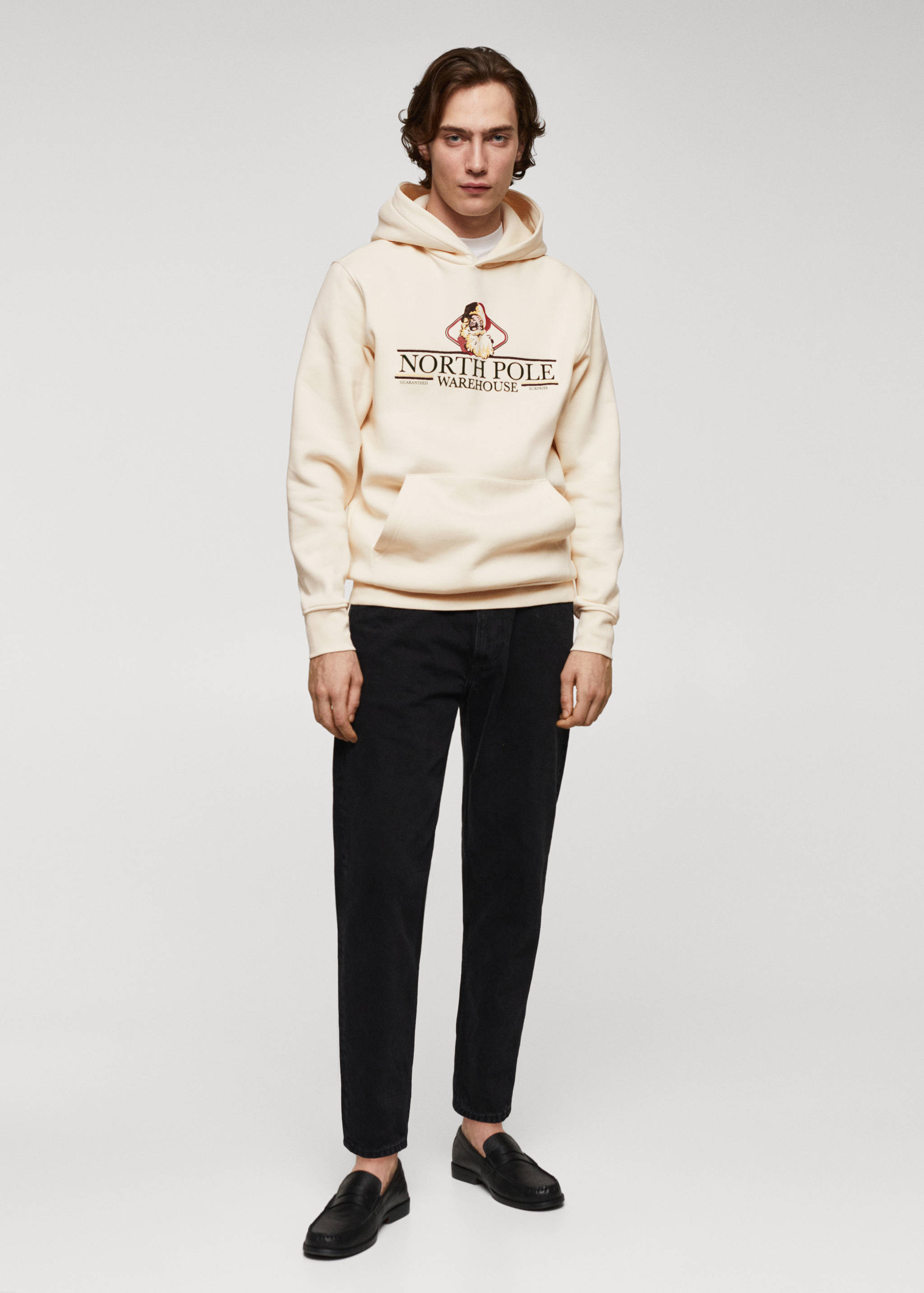 Sudadera estampada detalles terciopelo - Plano general