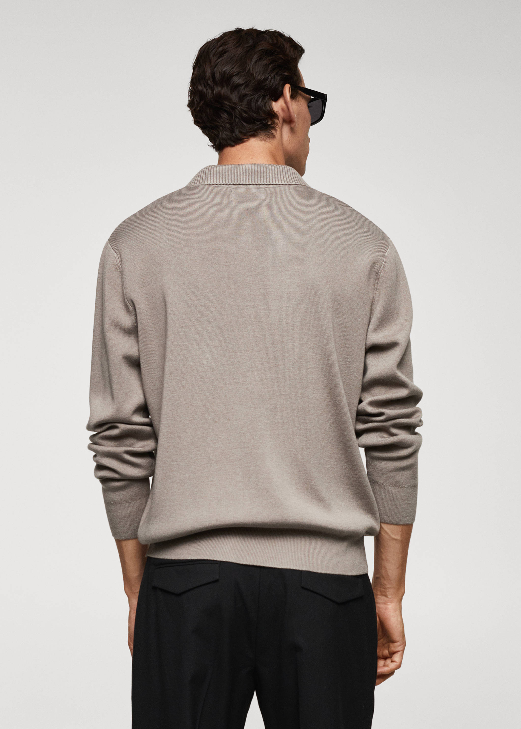 Polo collar wool sweater - Reverse of the article