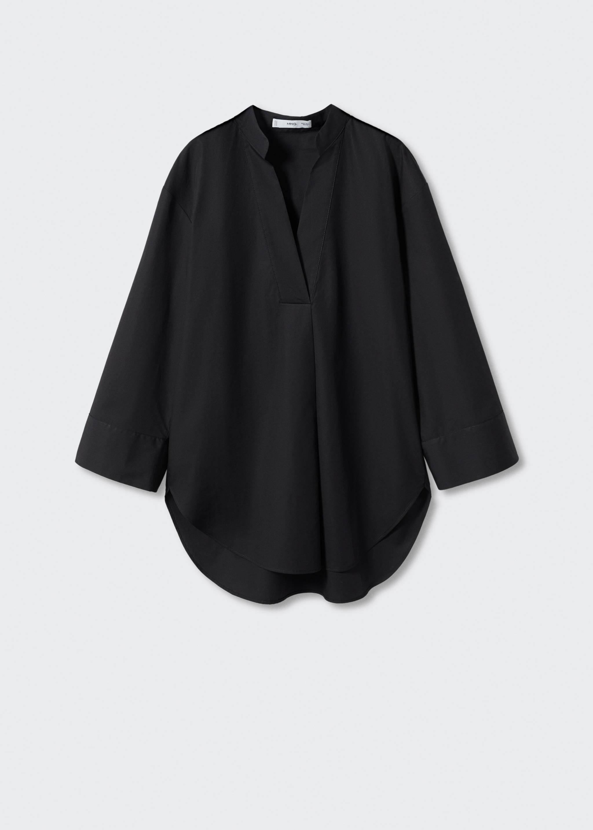 بلوزة كبيرة الحجم برقبة على شكل V - منتج دون نموذج