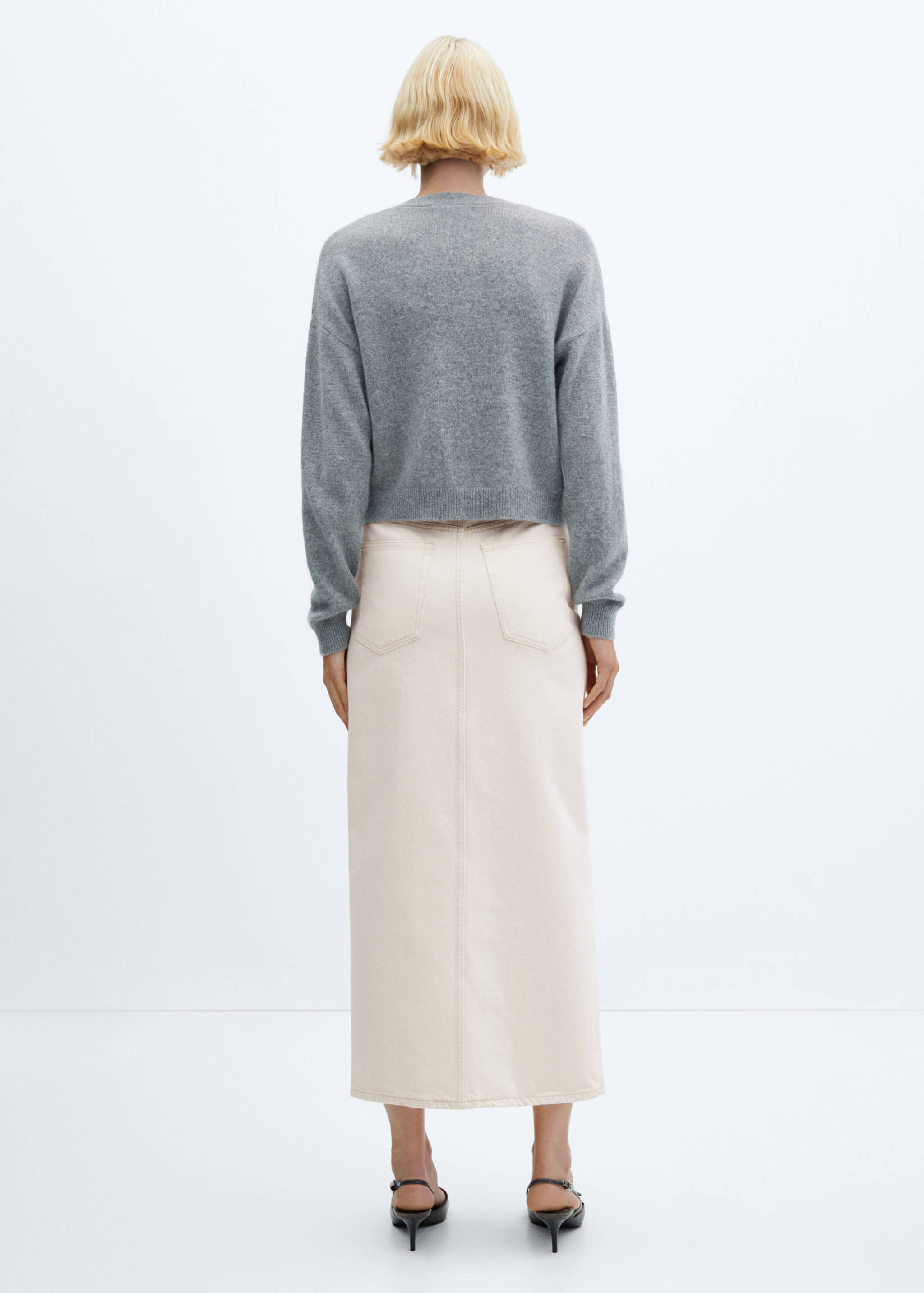 Slit denim skirt - Reverse of the article