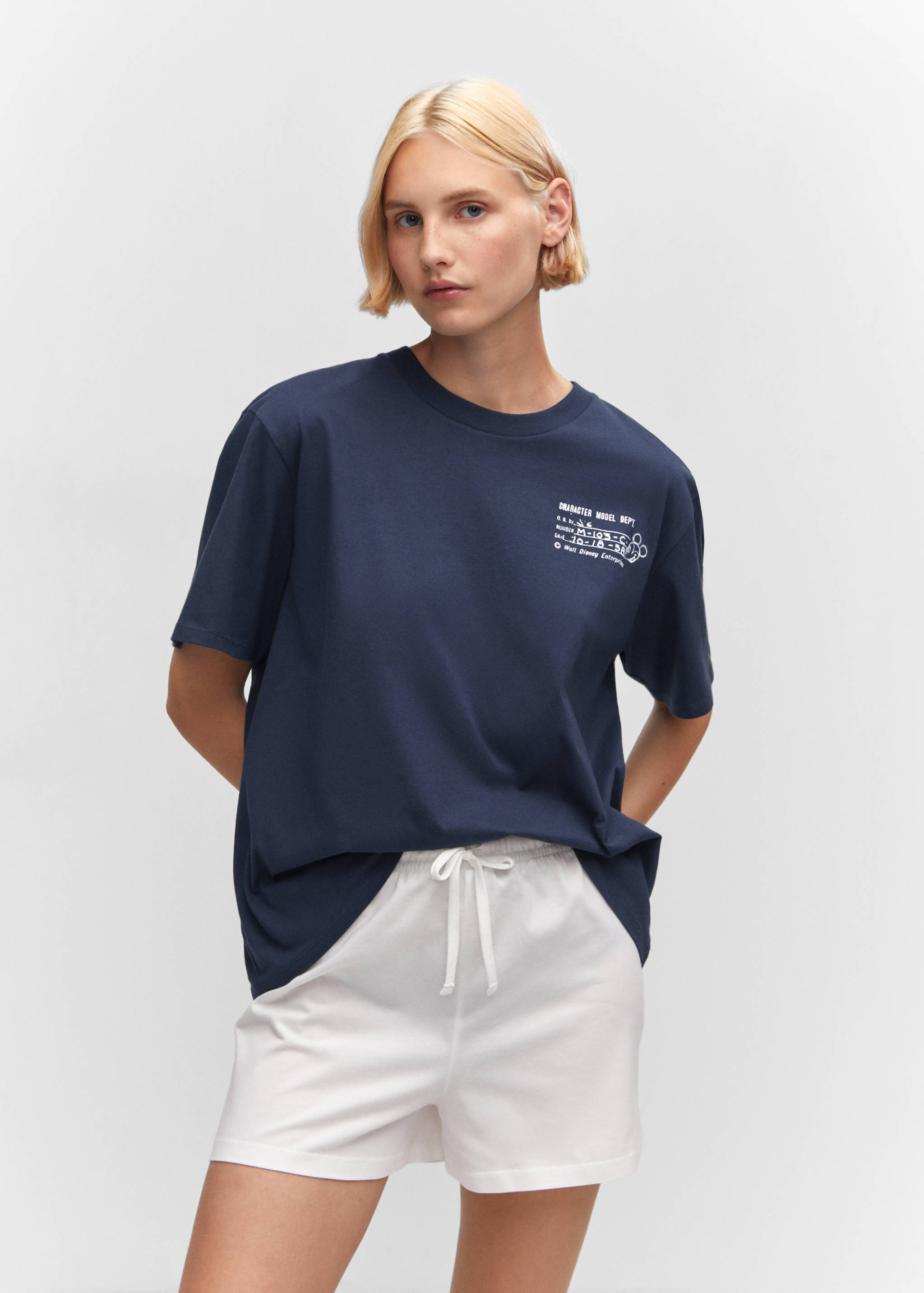 Shorts algodón cintura elástica - Plano medio