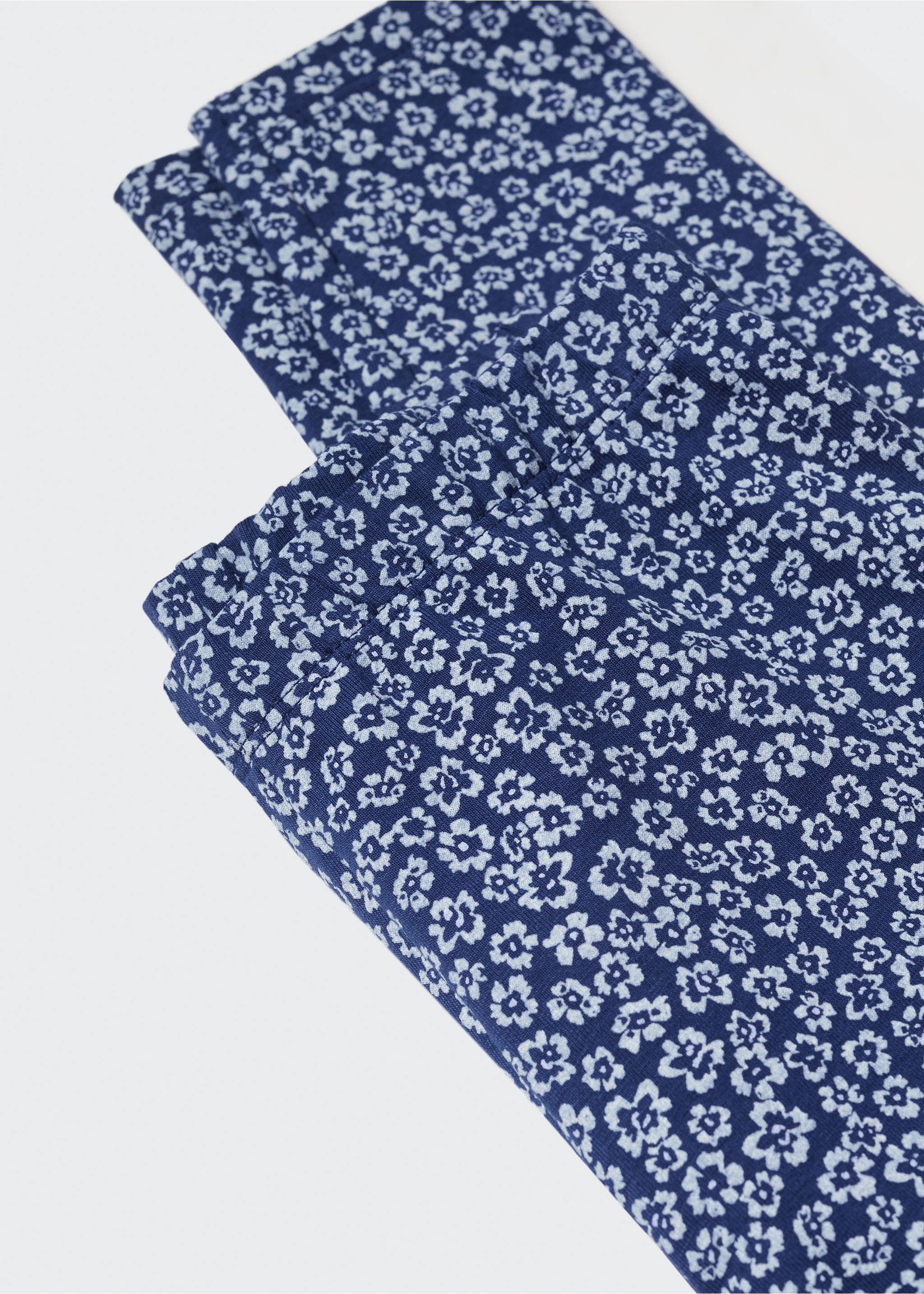 Printed cotton leggings - Details of the article 8, Dark Navy. Ref: 57092520-00.