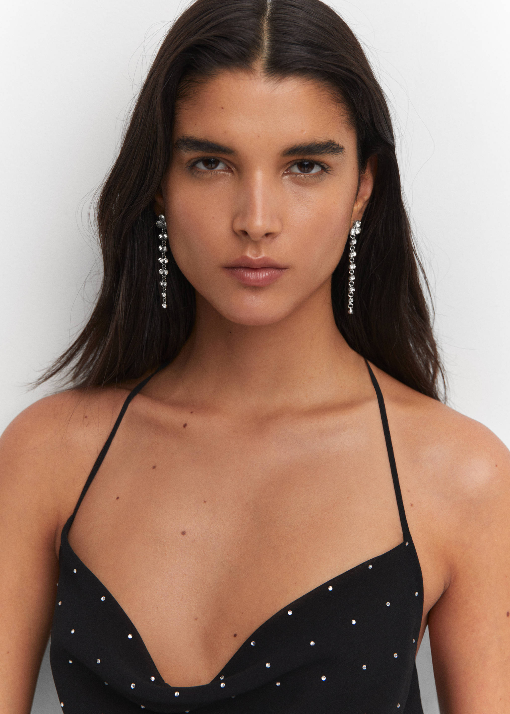 Boucles d'oreilles pendantes strass - Plan général