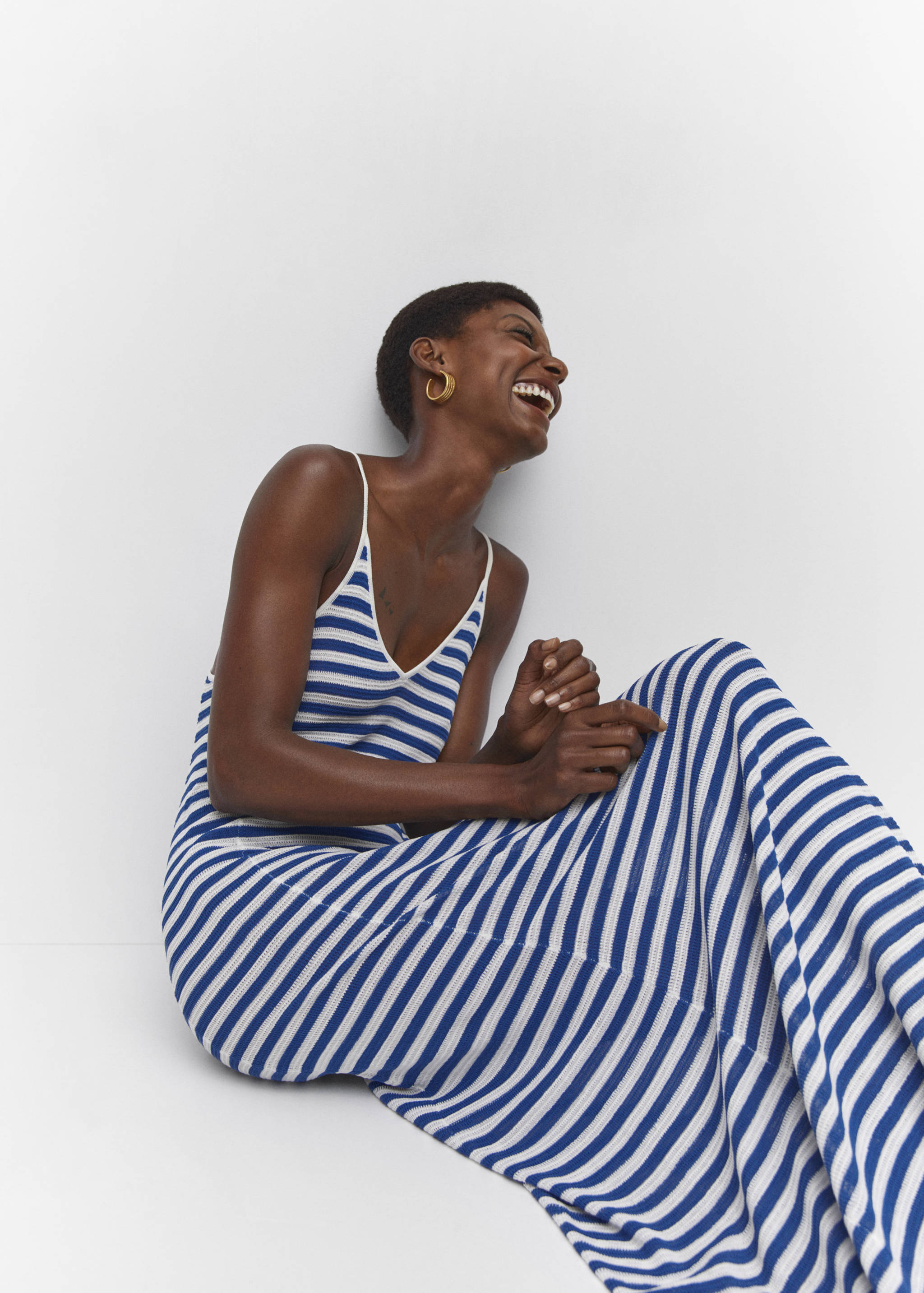 Вязаное платье в полоску - Деталь изделия 2