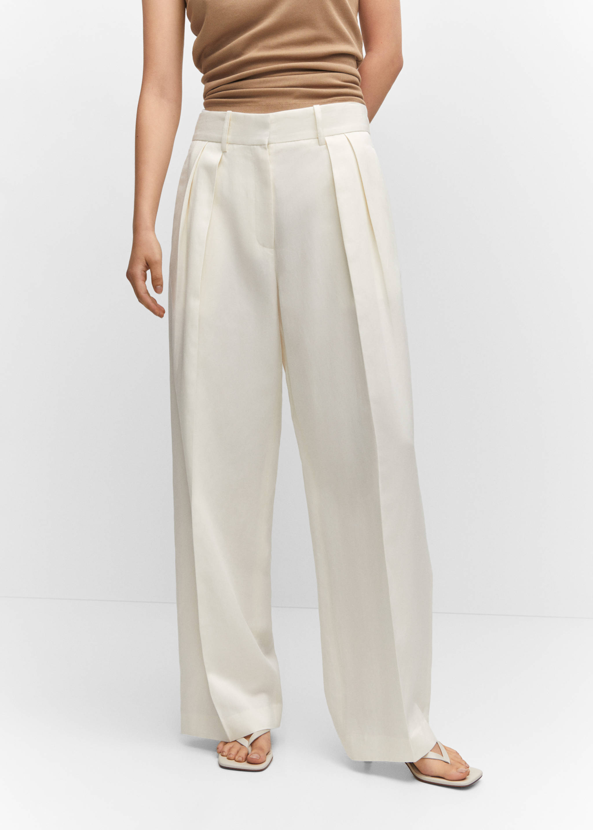 Wide leg pleated trousers - Medium plane