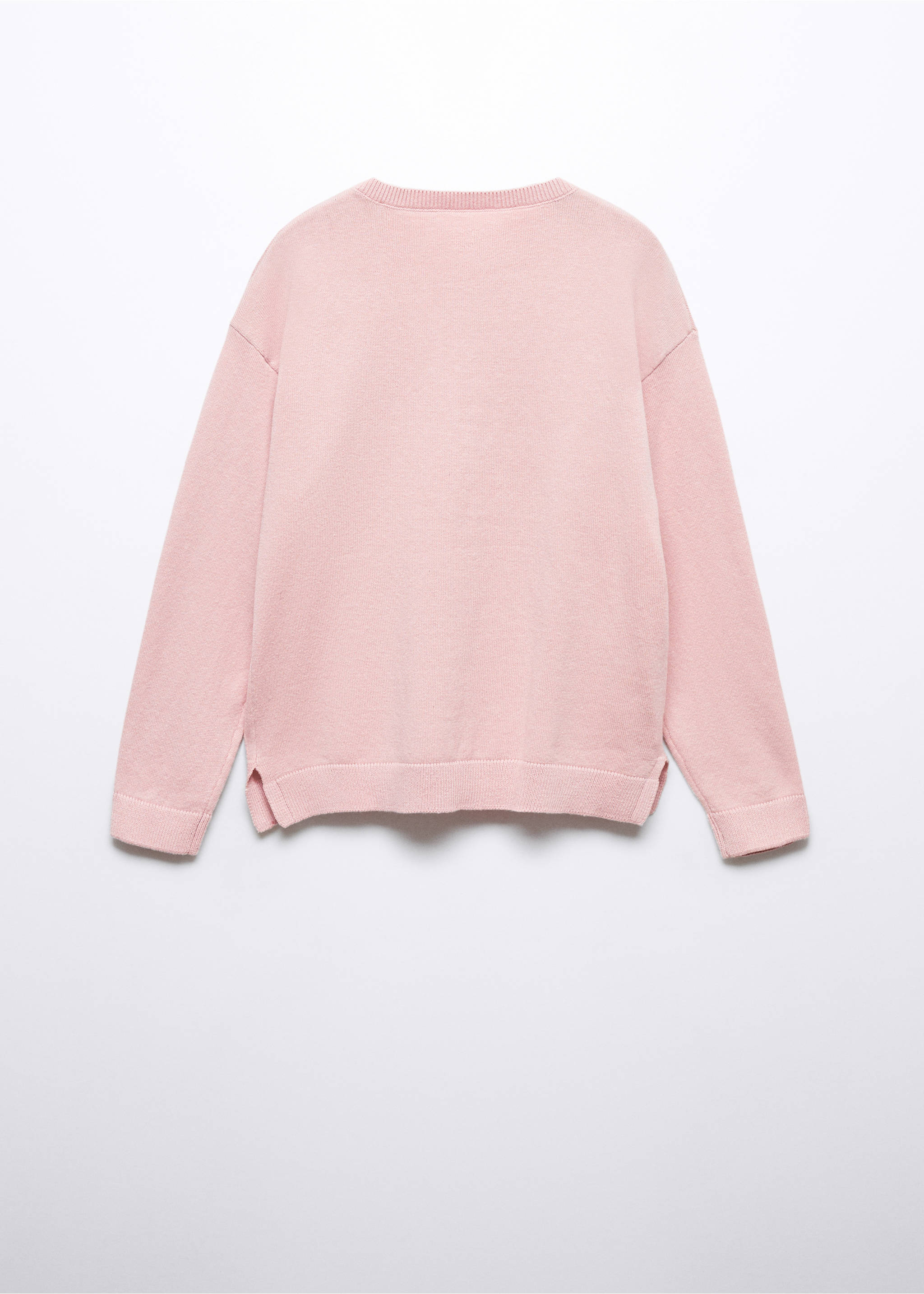 Cardigan maille coton - Verso de l’article, Rose. Ref: 57093256-00.