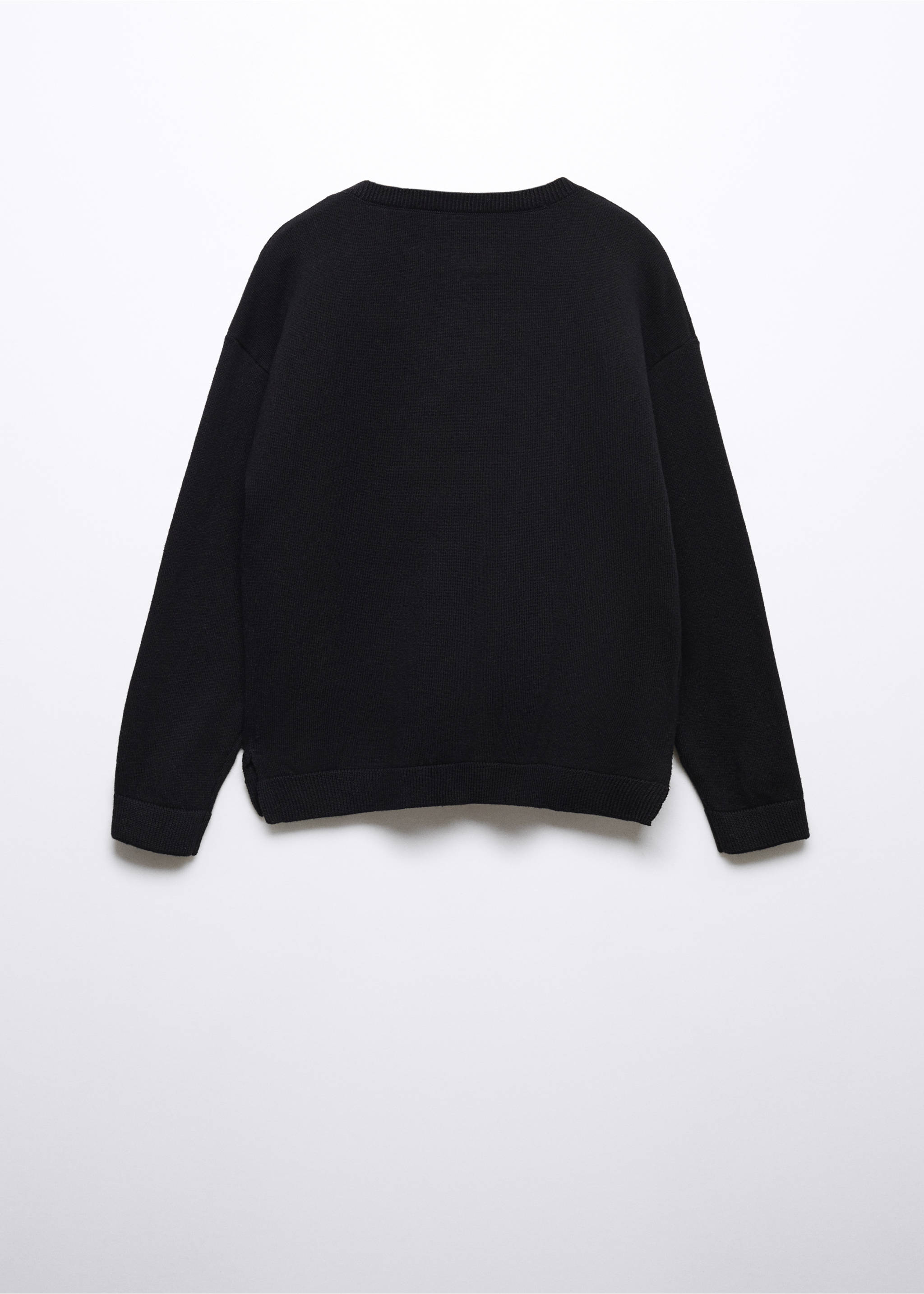Cardigan maille coton - Verso de l’article, Noir. Ref: 57093256-00.